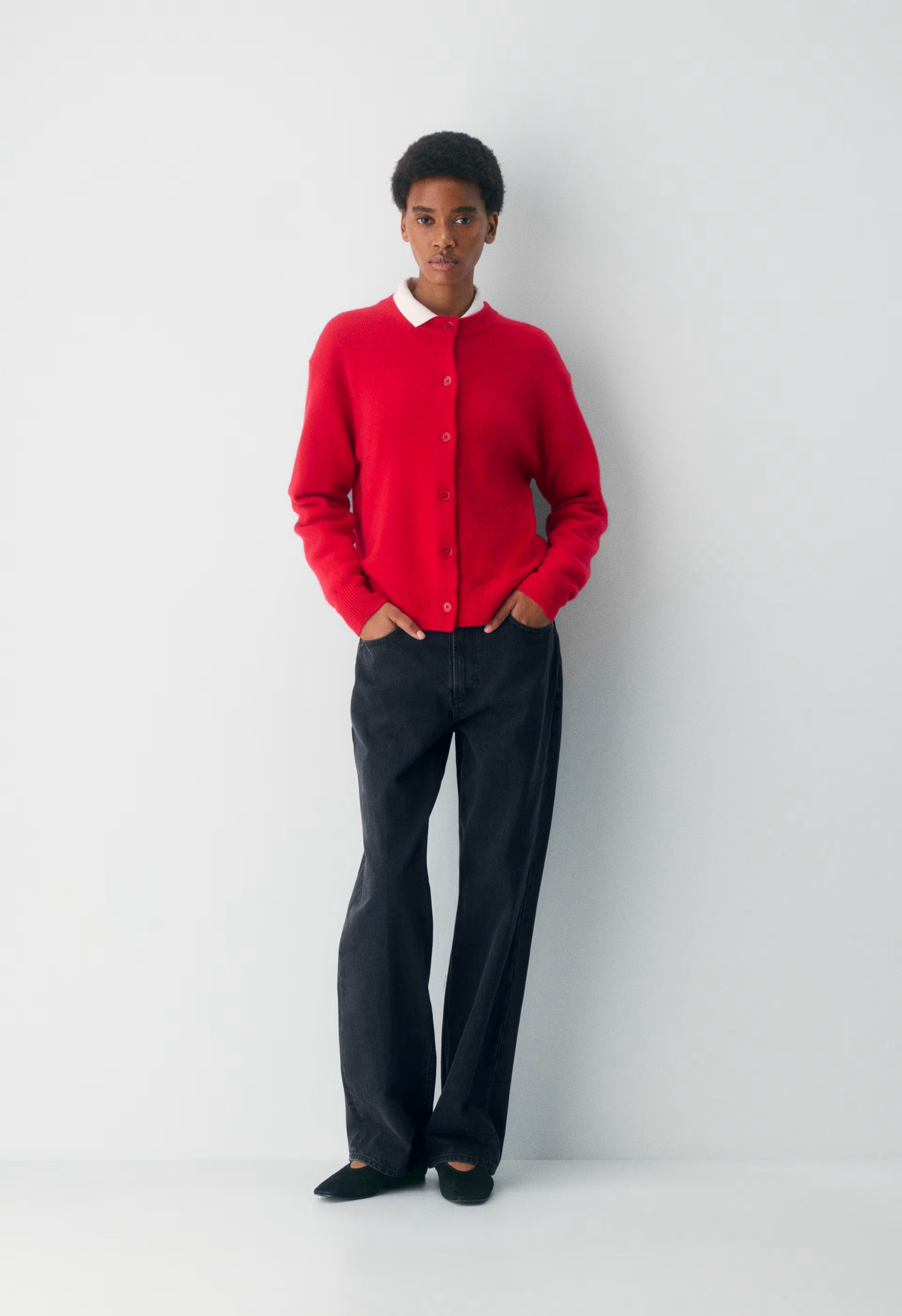 Essential Cashmere Acclaim Cardigan - FLASHING RED