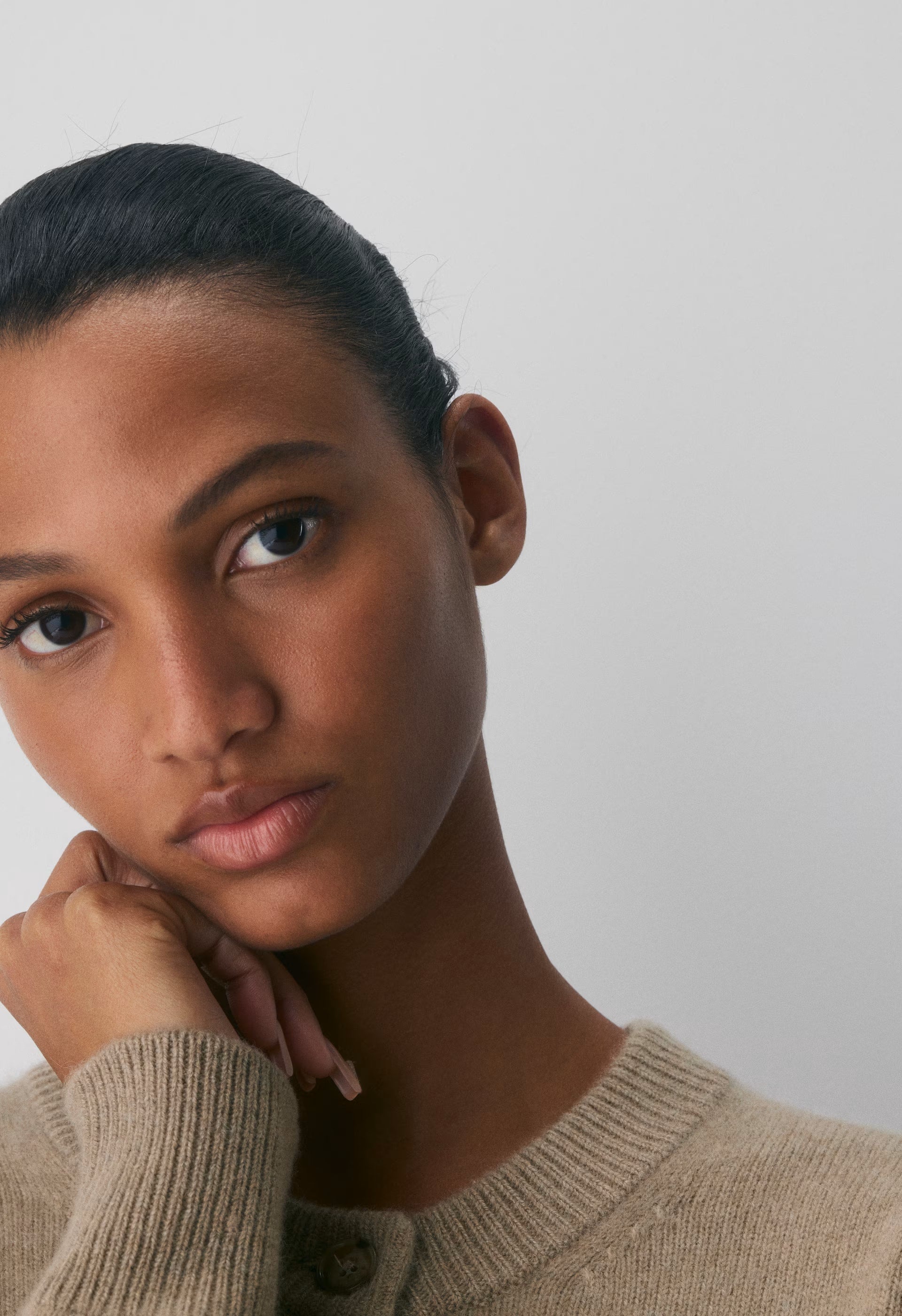 Essential Cashmere Acclaim Cardigan - HEATHER NOMAD TAUPE