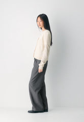 Bare Cashmere Laureate Cardigan - HEATHER LIGHT OATMEAL