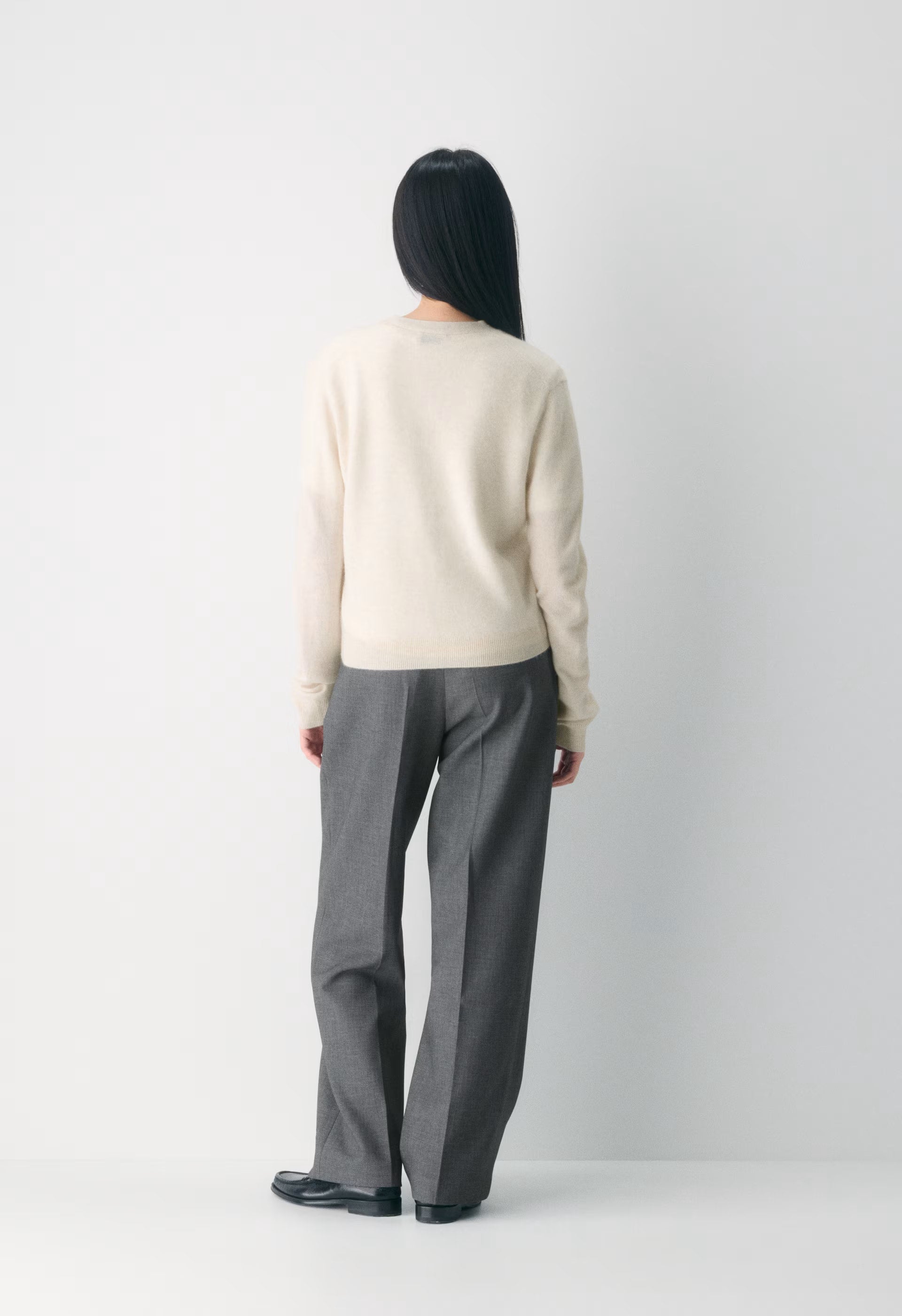 Bare Cashmere Laureate Cardigan - HEATHER LIGHT OATMEAL