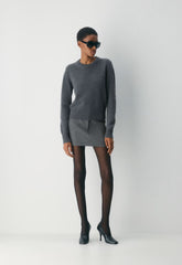 Essential Cashmere Nouveau Sweater - HEATHER CHARCOAL