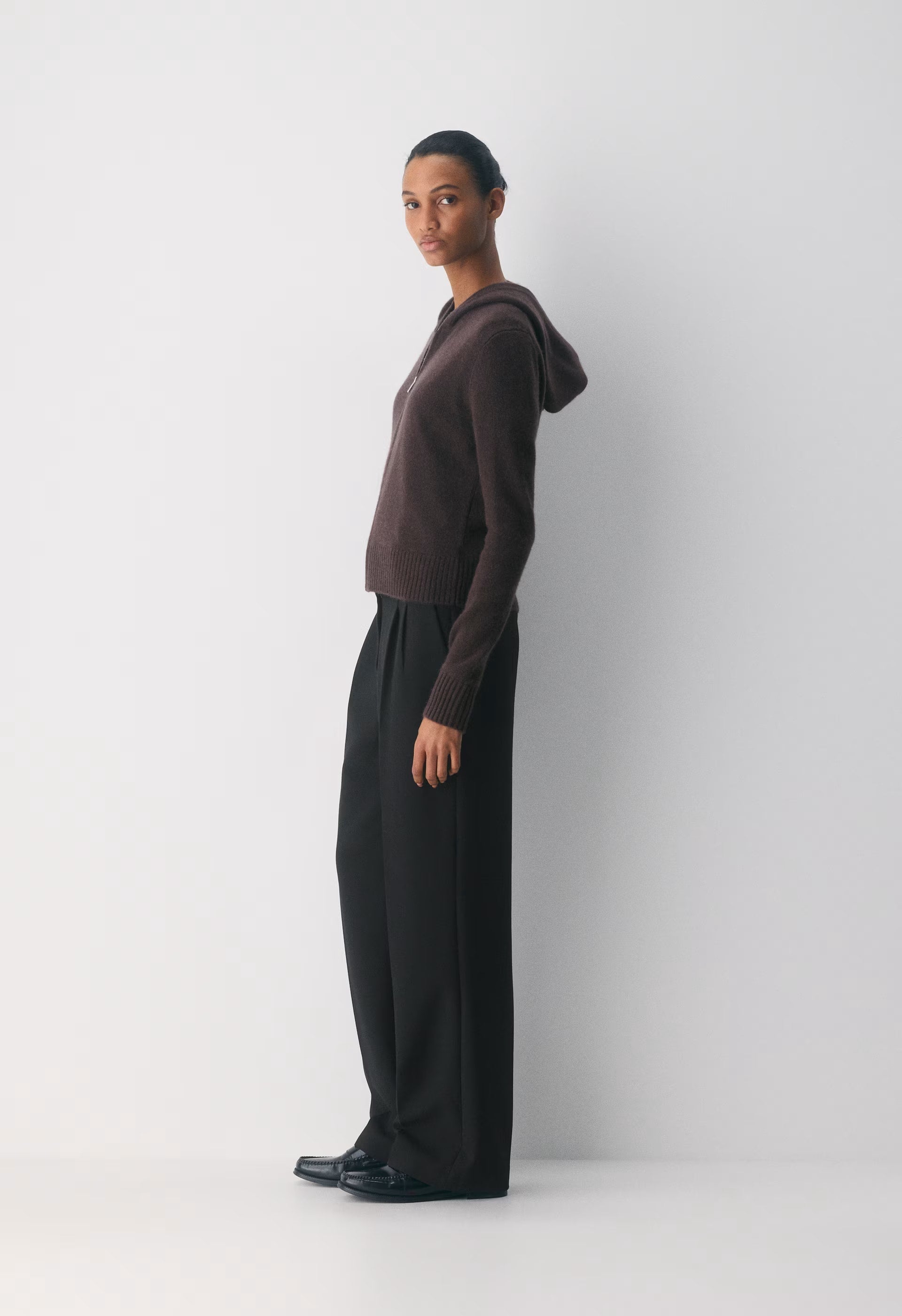 Essential Cashmere Idyllic Zip Hoodie - RICH MOCHA BROWN