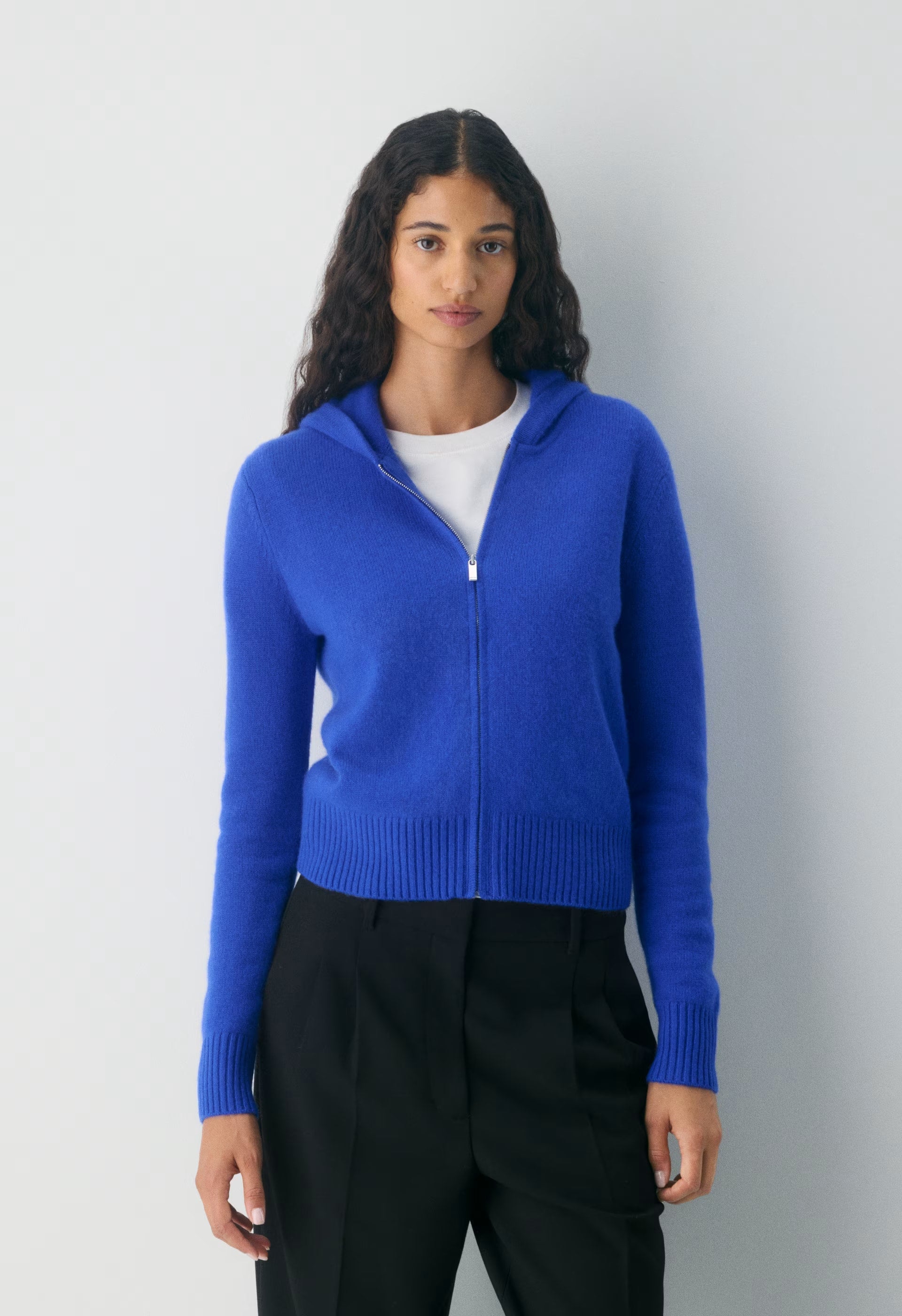 Essential Cashmere Idyllic Zip Hoodie - ABLAZE BLUE