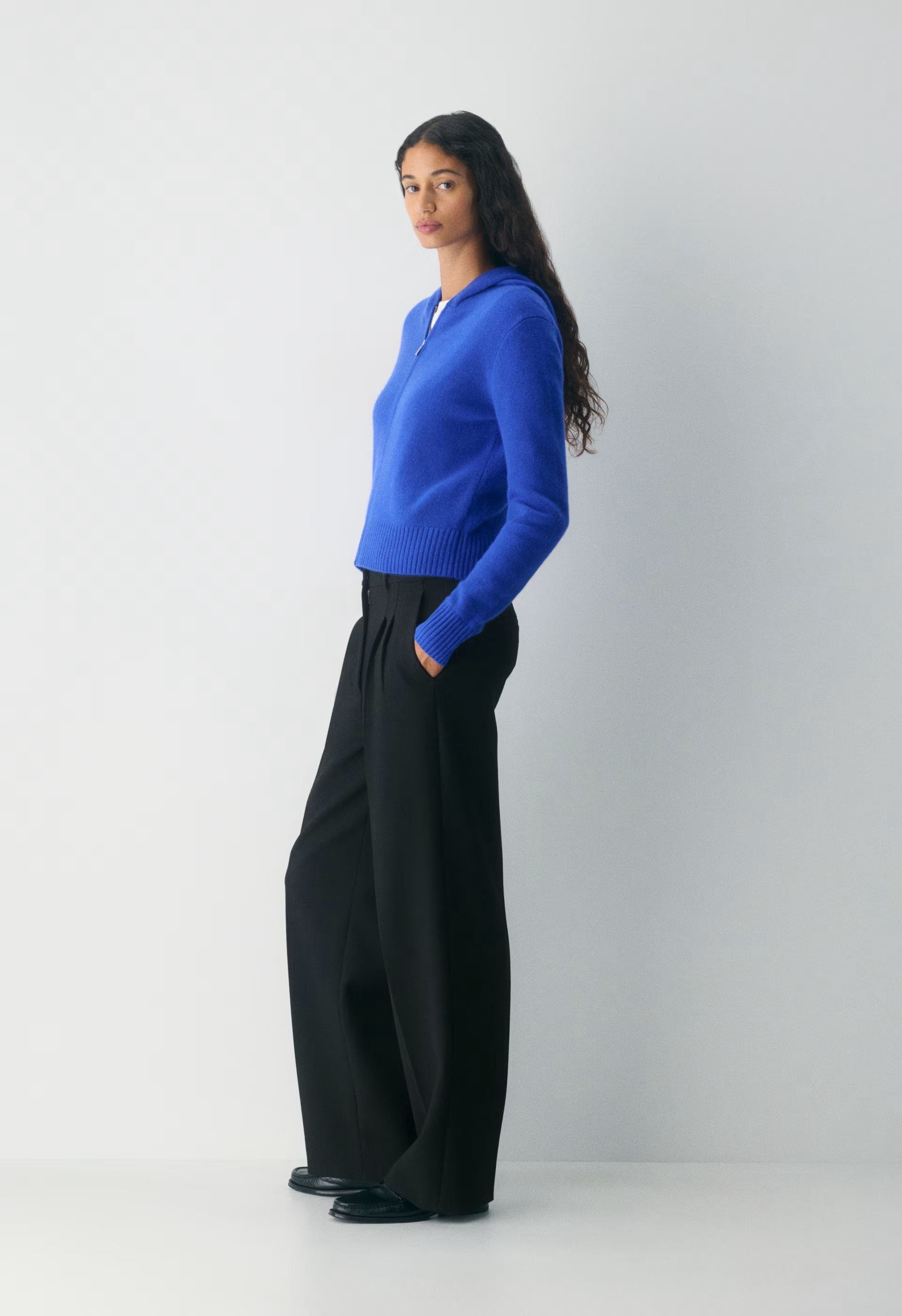Essential Cashmere Idyllic Zip Hoodie - ABLAZE BLUE