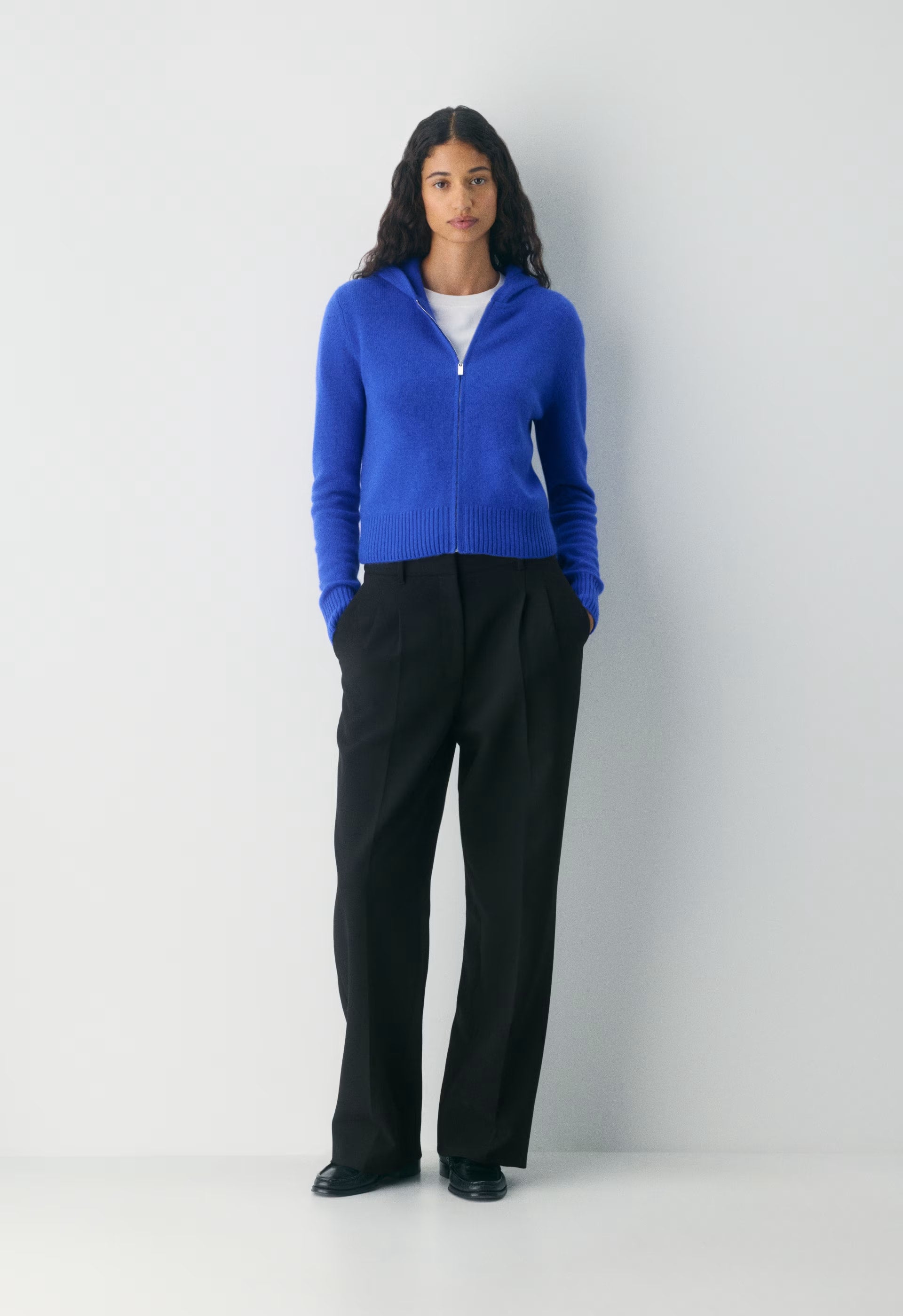 Essential Cashmere Idyllic Zip Hoodie - ABLAZE BLUE