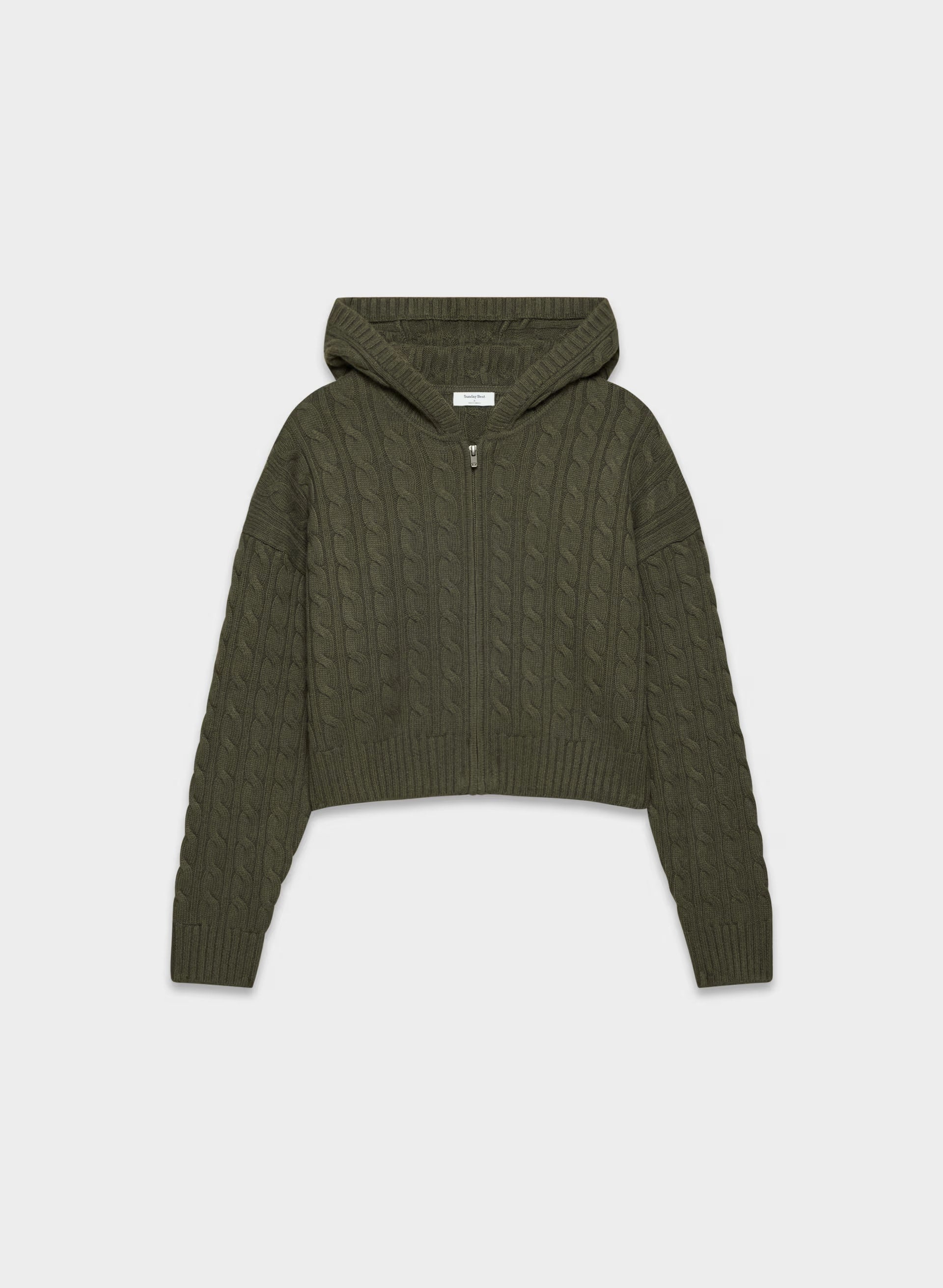 Octavia Zip Hoodie - DARK OLIVE