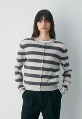 Bare Cashmere Noteworthy Cardigan - H CHROME/H CHARCOAL