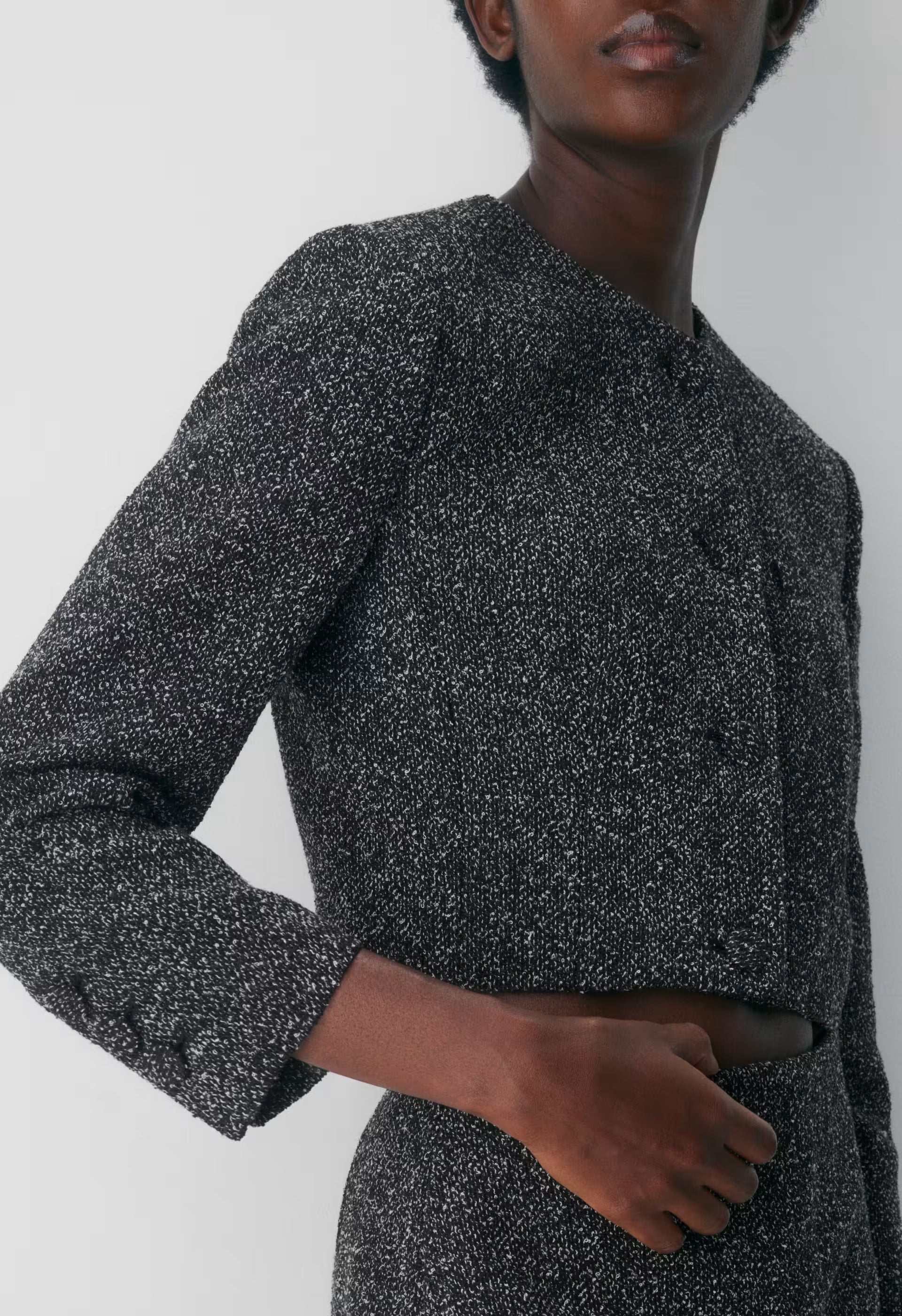 Acquire Jacket - Tweed - BLACK/WHITE