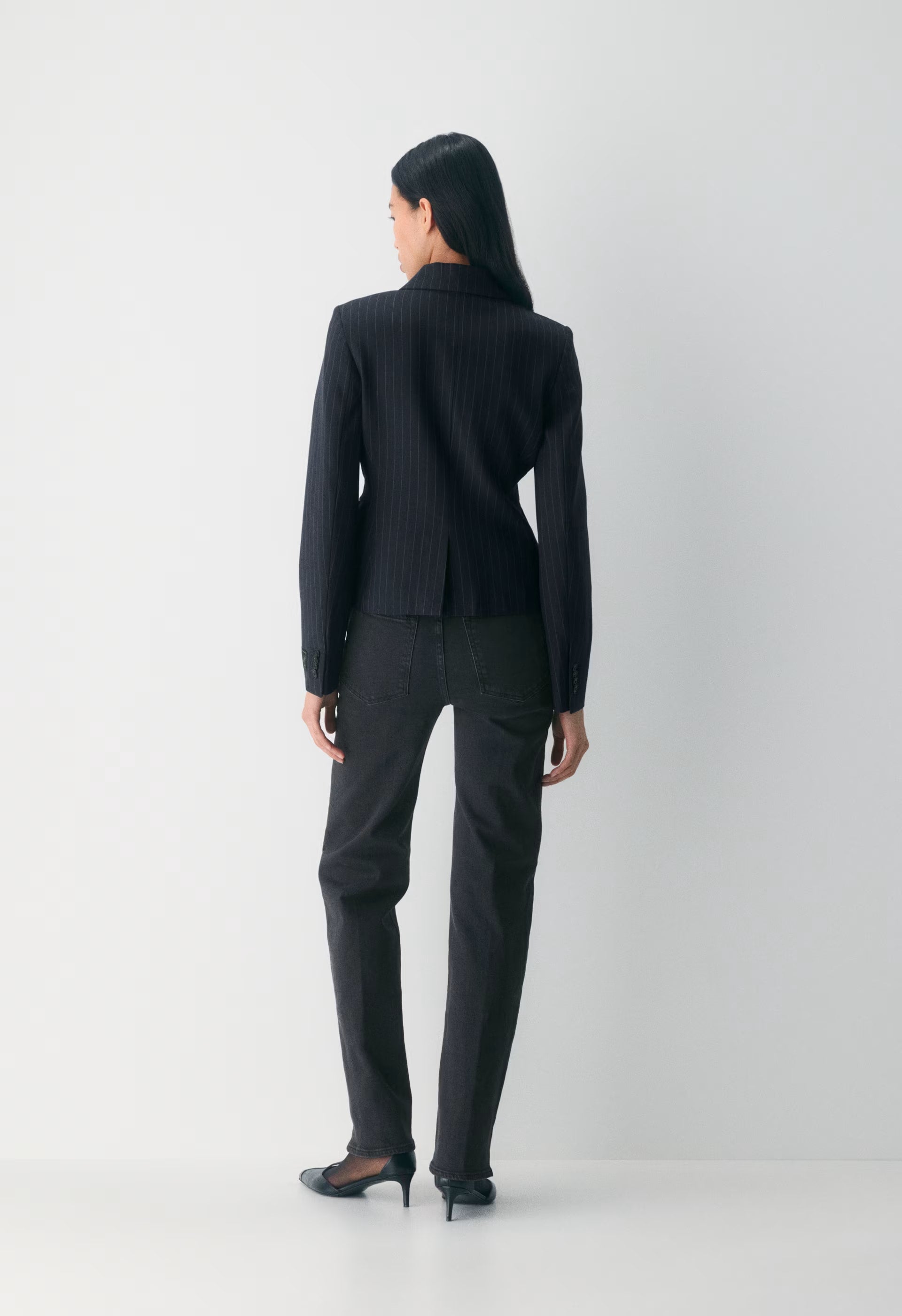 Etiquette Blazer - BLK STRP DK NT NVY/GRY
