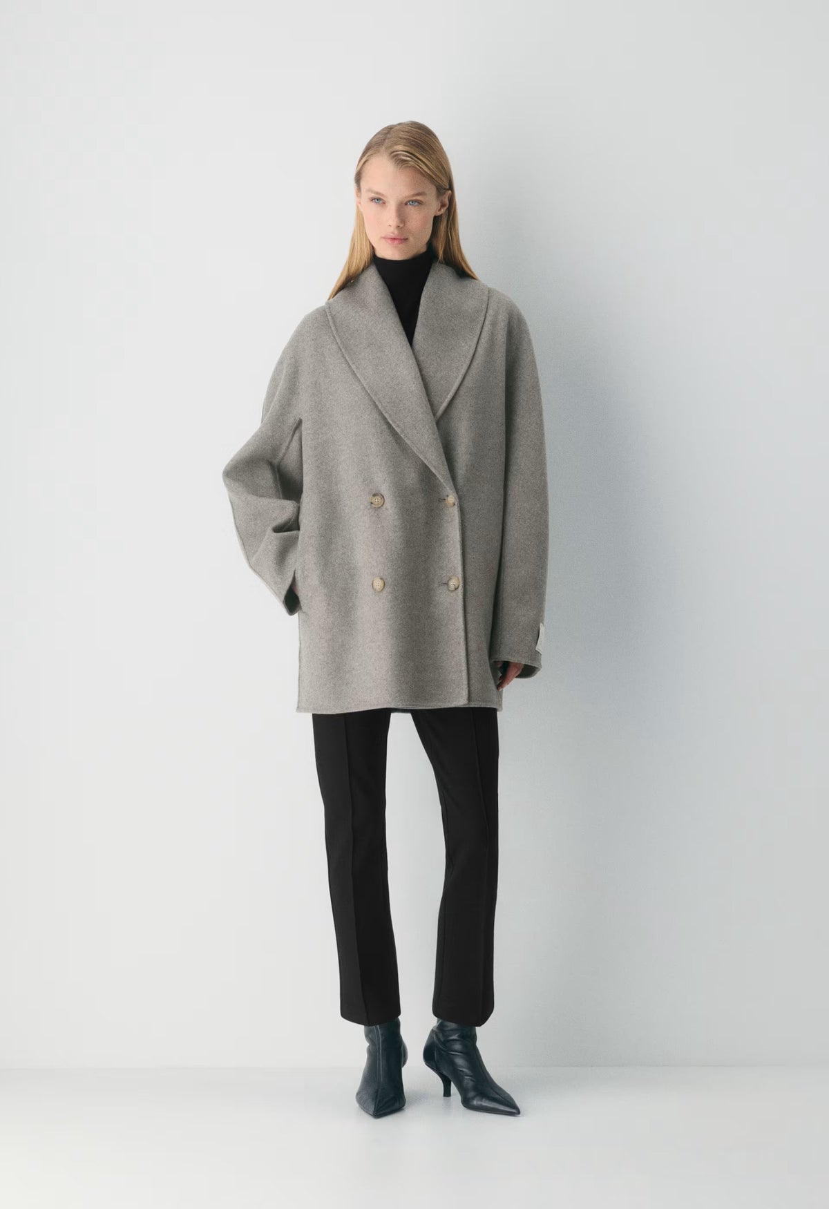 The Mezzanine Double-Faced Coat - Luxe (Re)Wool - HEATHER DARK TAUPE