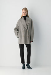 The Mezzanine Double-Faced Coat - Luxe (Re)Wool - HEATHER DARK TAUPE