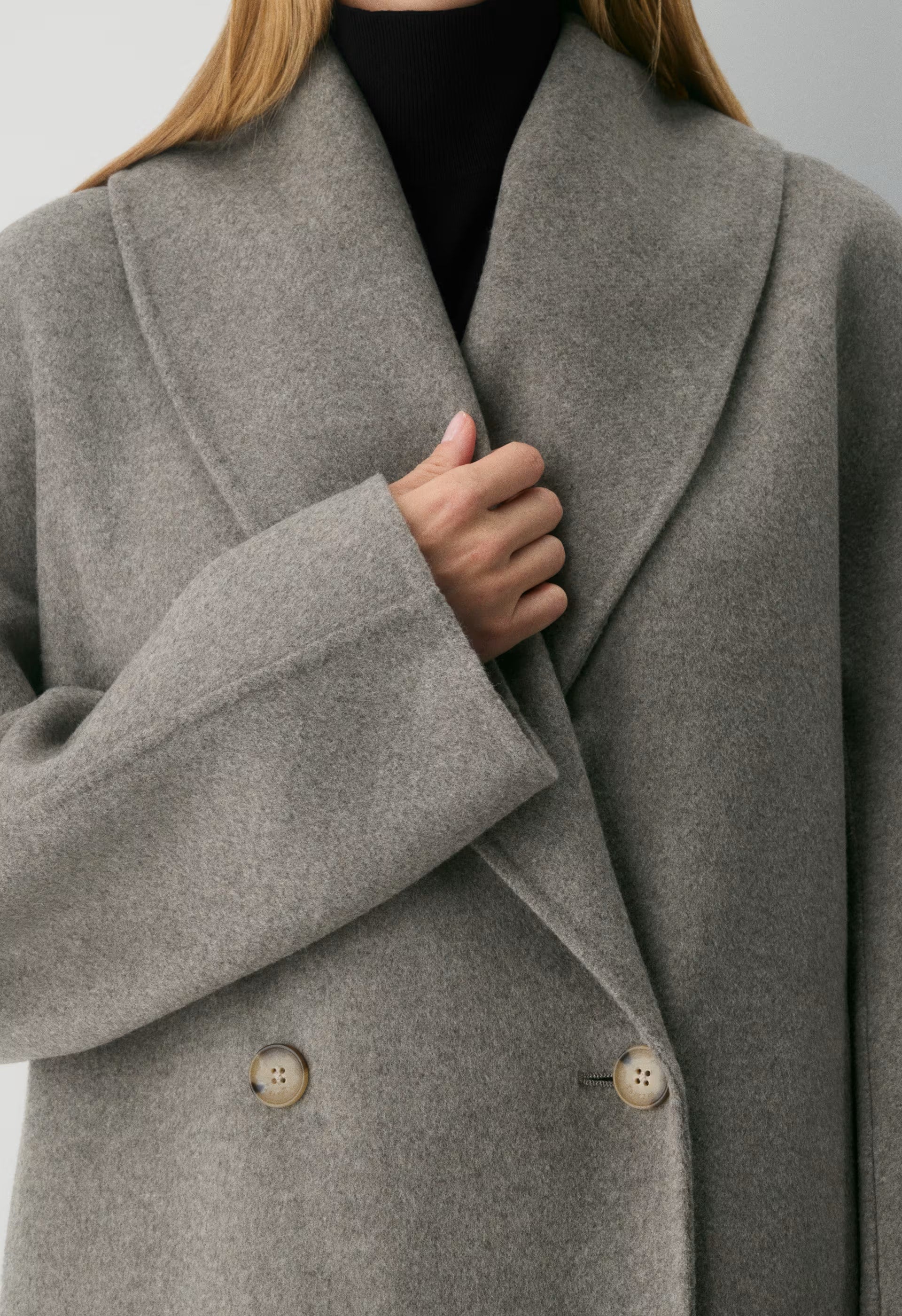 The Mezzanine Double-Faced Coat - Luxe (Re)Wool - HEATHER MATTE PEARL