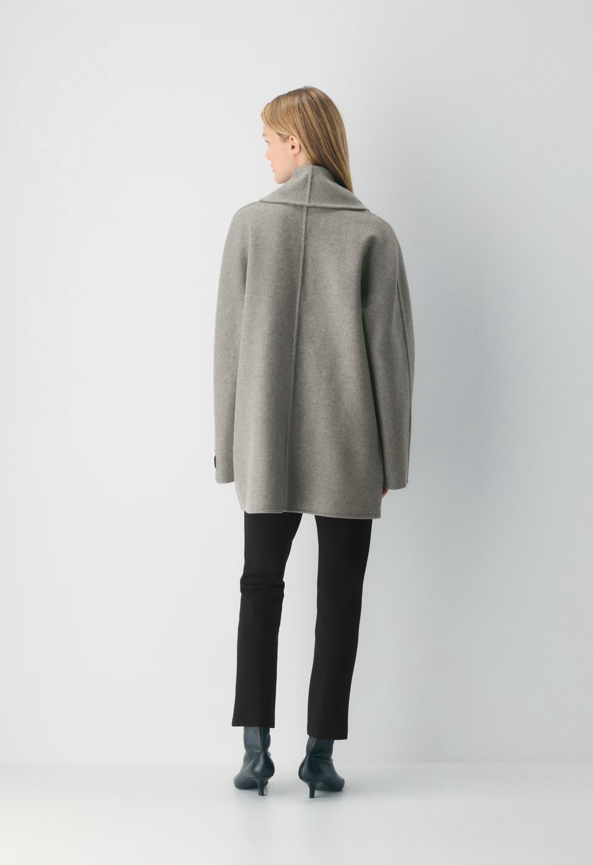 The Mezzanine Double-Faced Coat - Luxe (Re)Wool - HEATHER DARK TAUPE