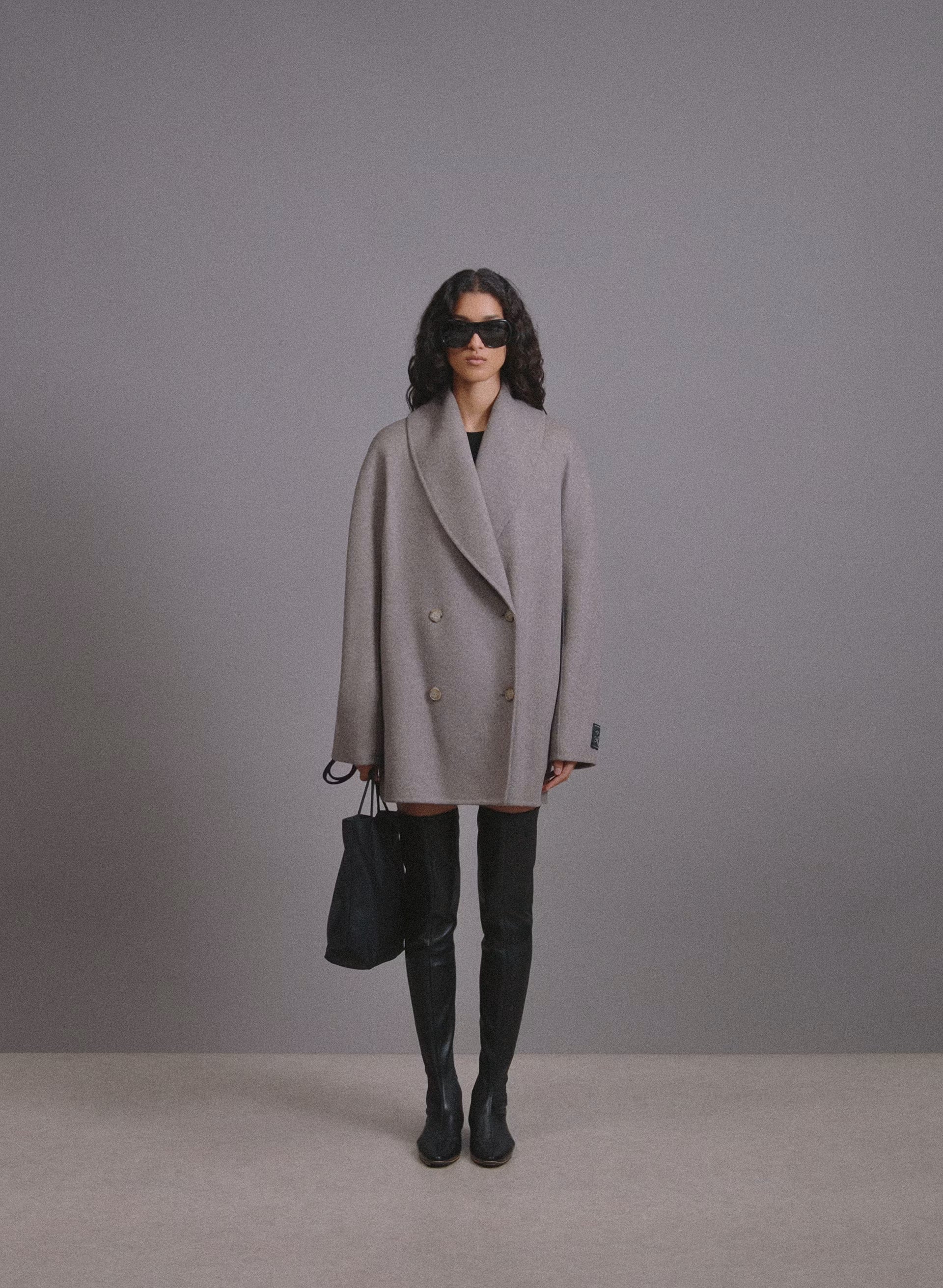 The Mezzanine Double-Faced Coat - Luxe (Re)Wool - HEATHER MATTE PEARL