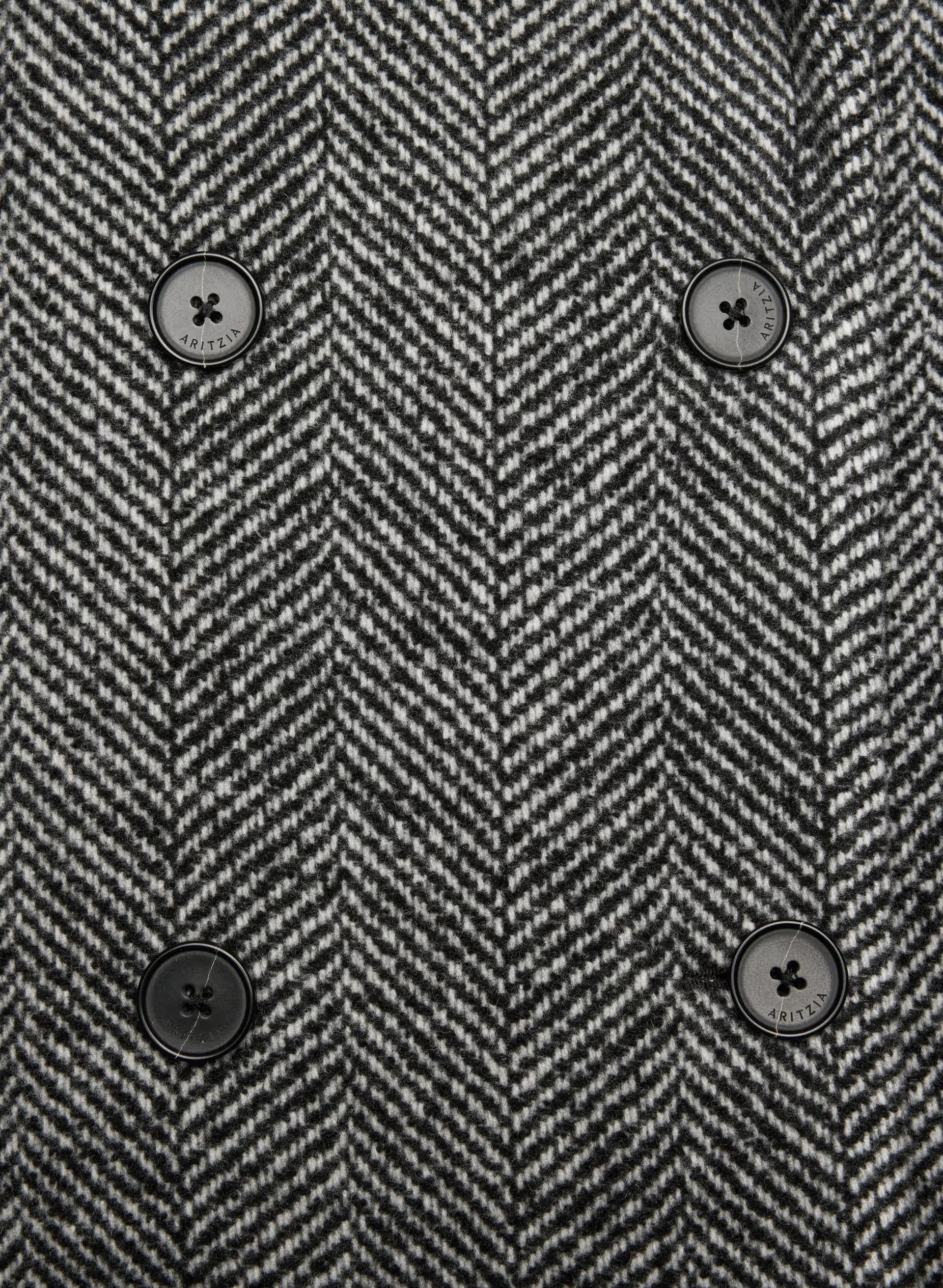 The Slouch™ Coat - Soft Wool Cashmere - HERRINGBONE BLK/WHT