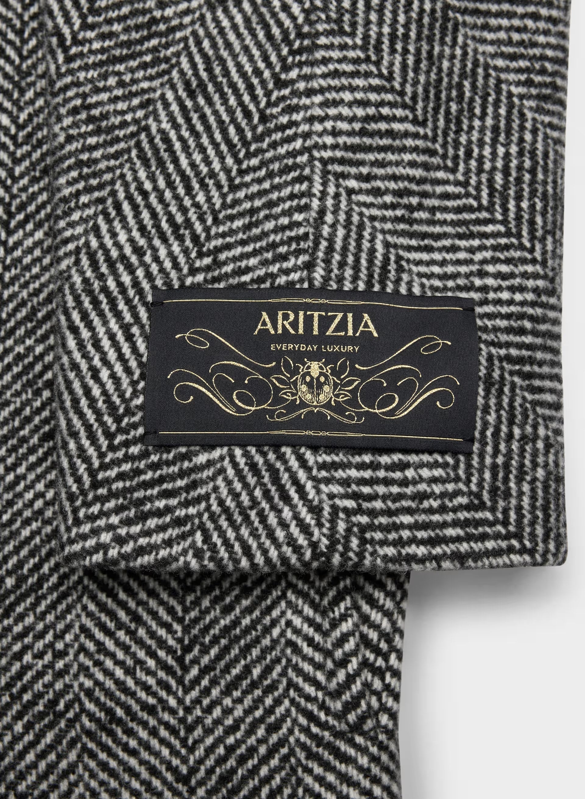The Slouch™ Coat - Soft Wool Cashmere - HERRINGBONE BLK/WHT