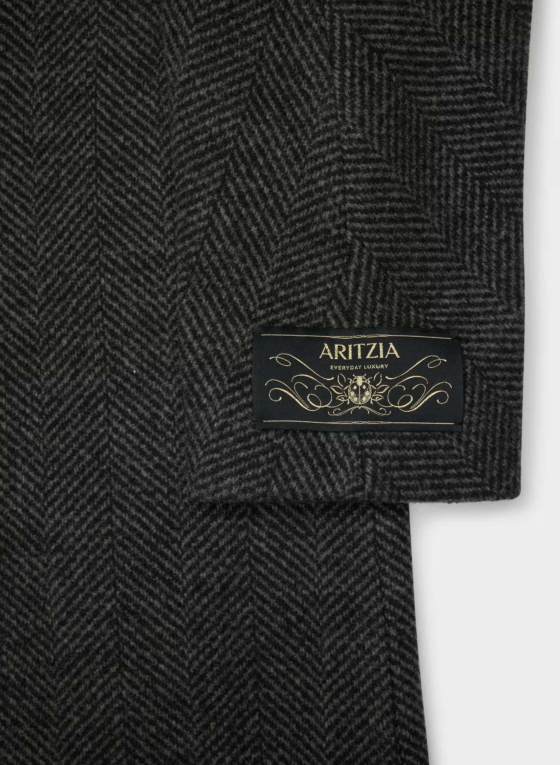 The Slouch™ Coat - Soft Wool Cashmere - HERRINGBN BLACK/GREY