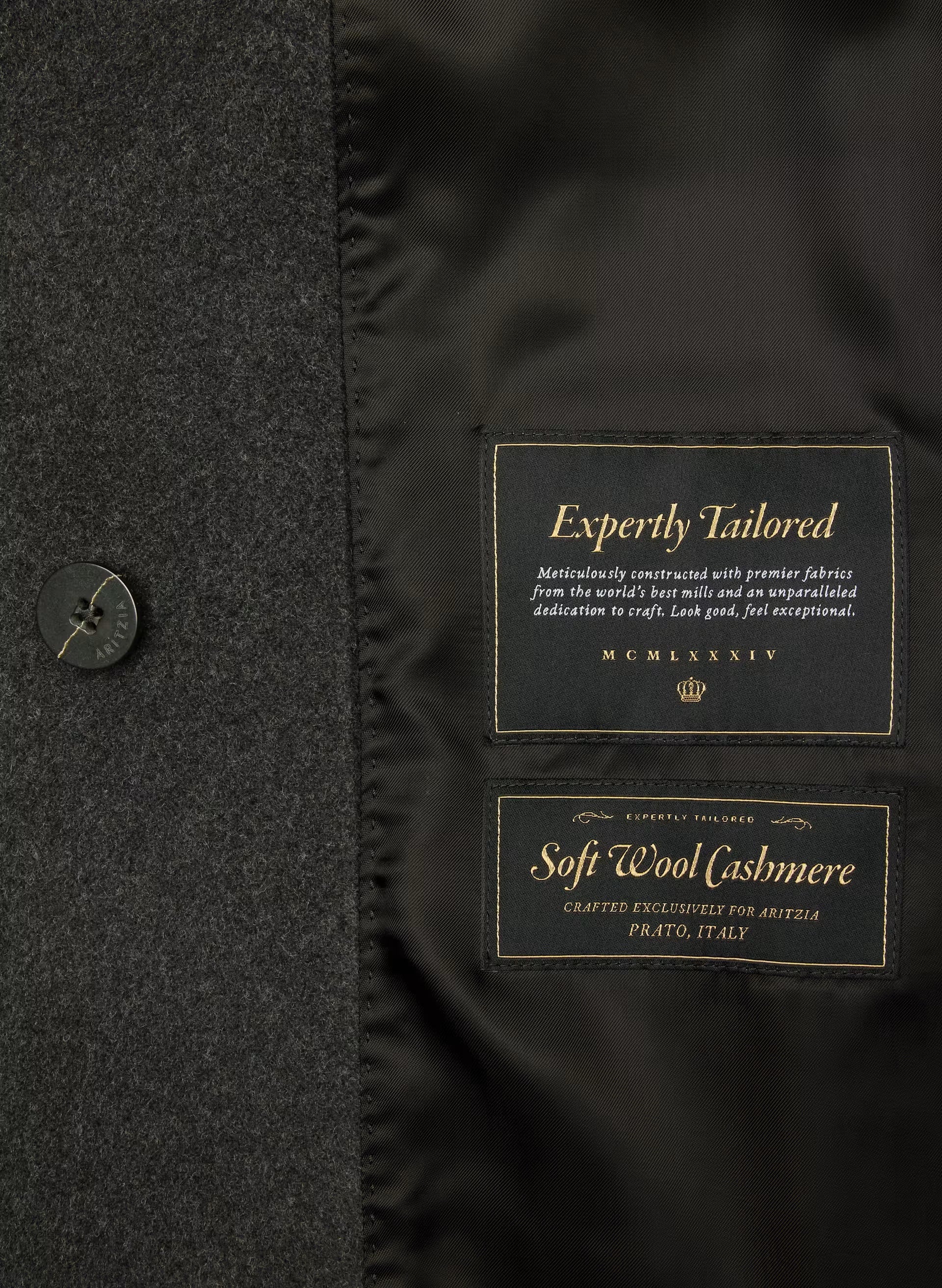 The Slouch™ Coat - Soft Wool Cashmere - HEATHER BLACK