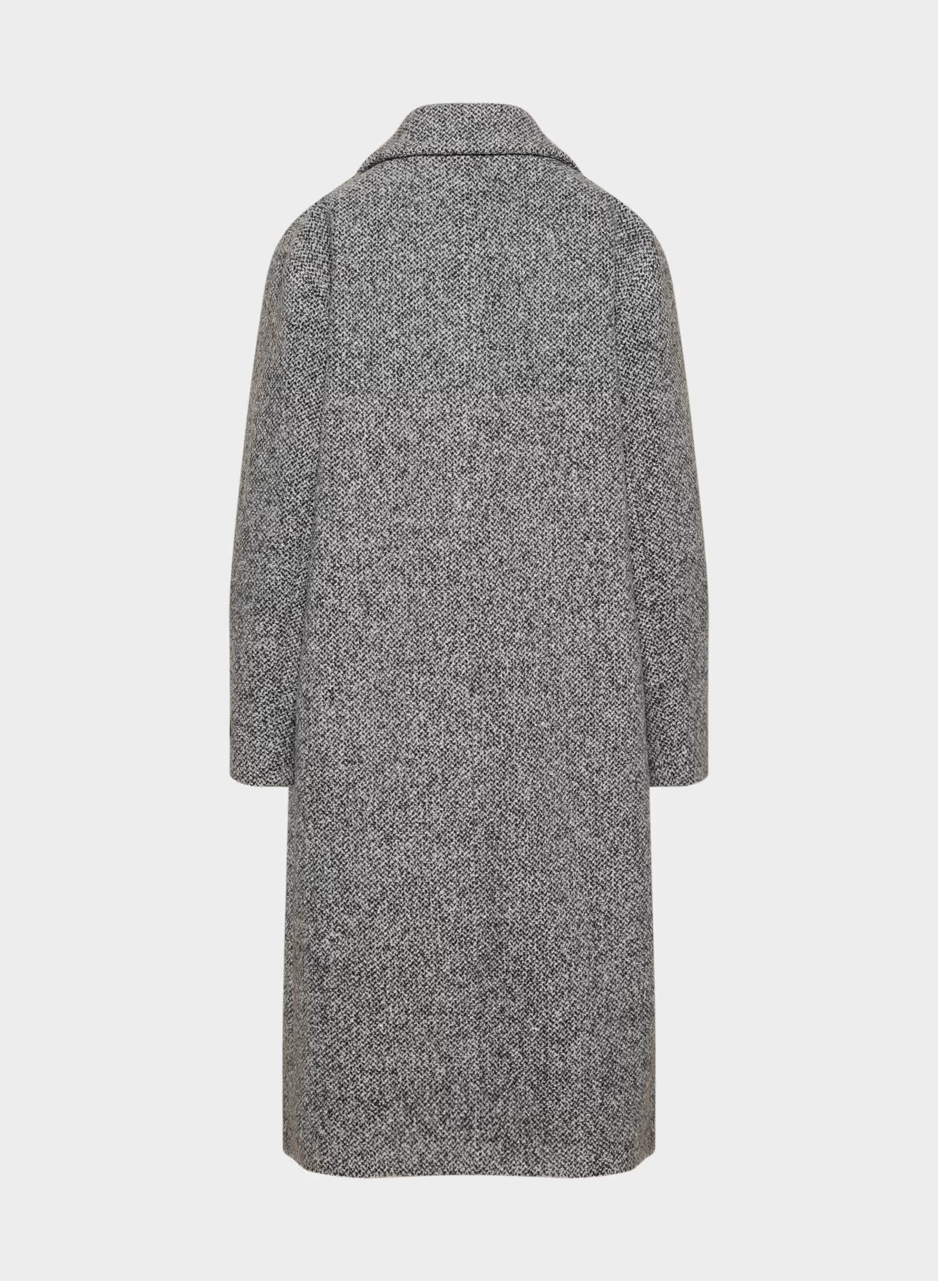The Only Coat - Soft Wool Cashmere - SNOW TWEED BLK/WHITE