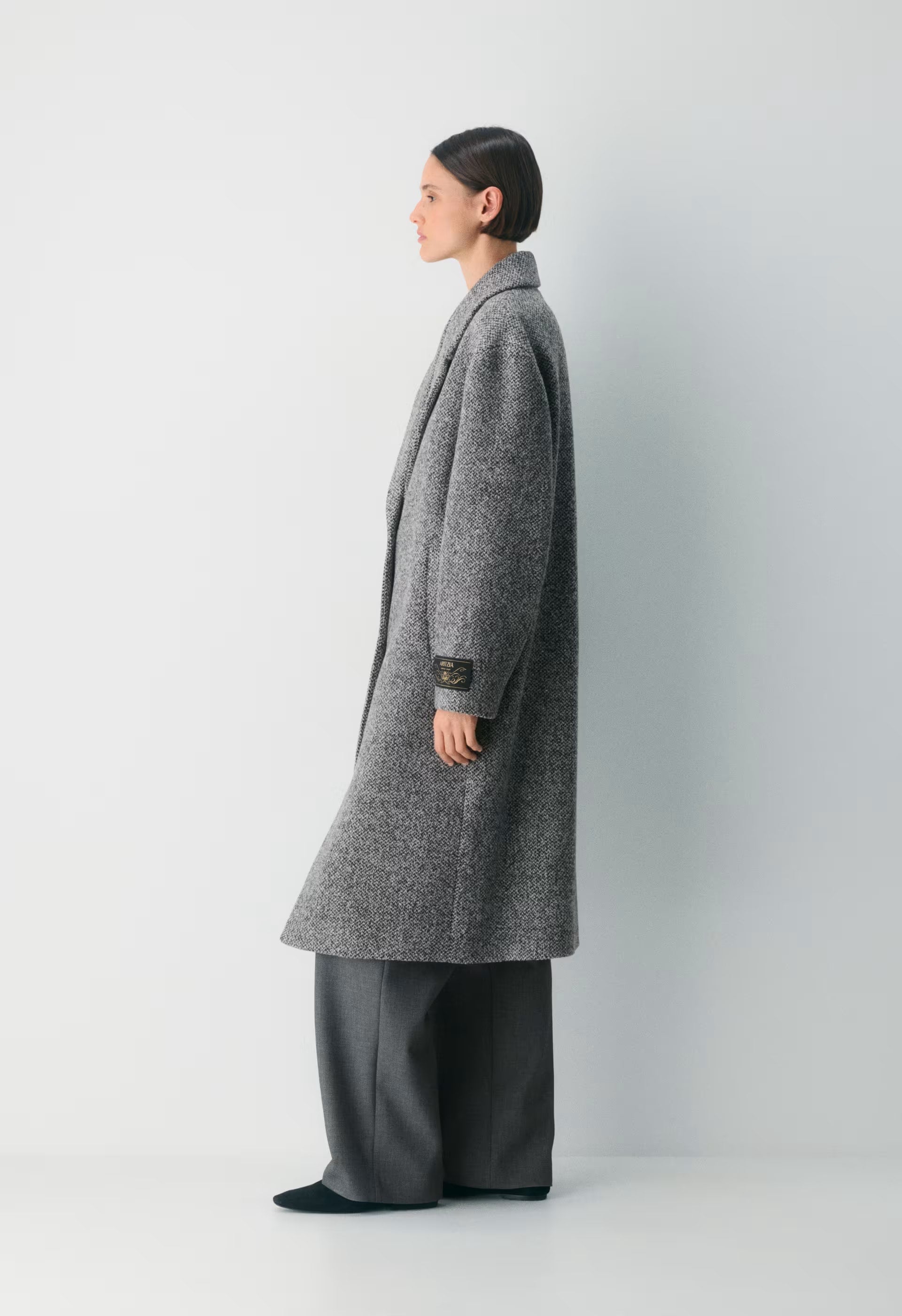 The Only Coat - Soft Wool Cashmere - SNOW TWEED BLK/WHITE