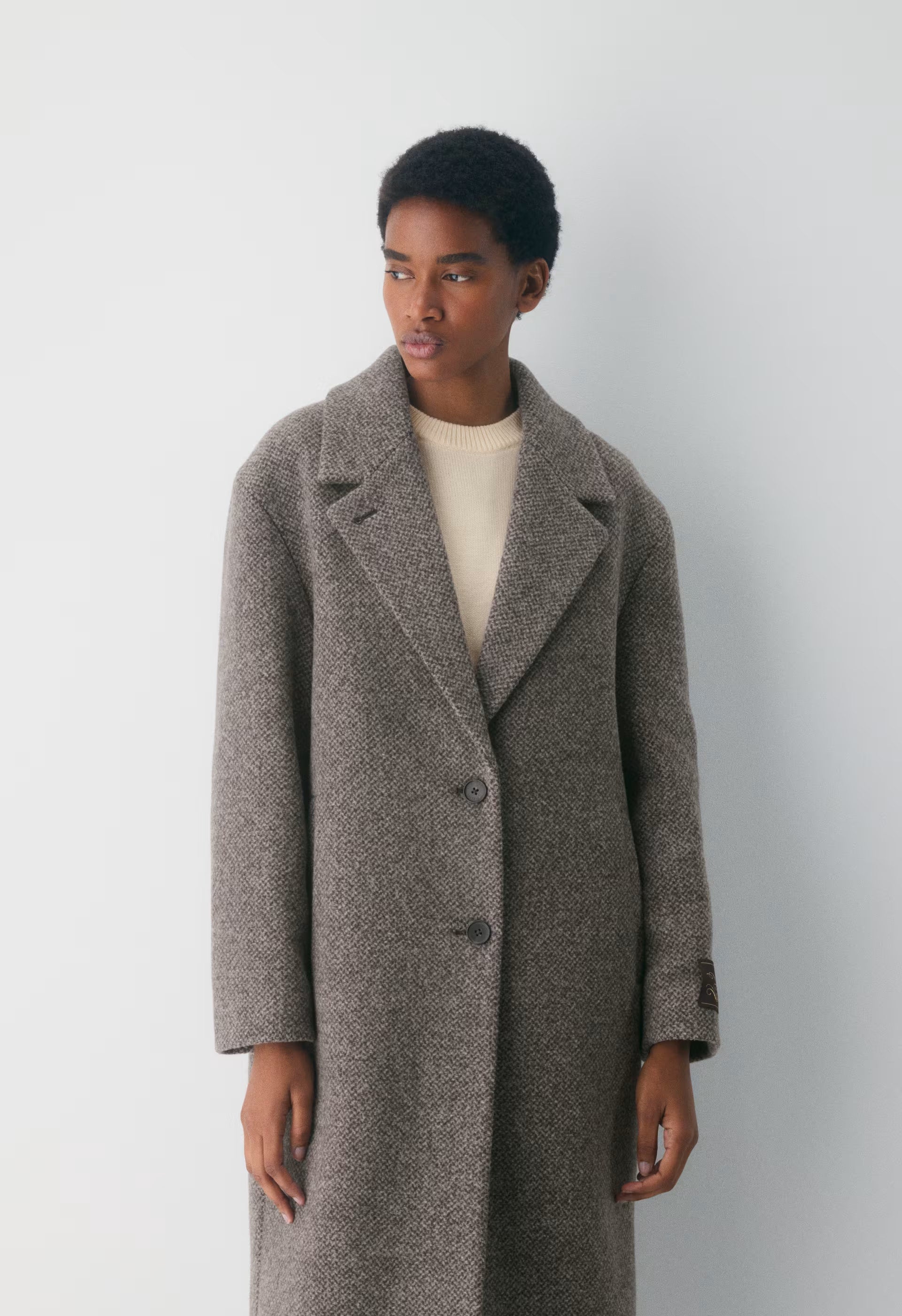The Only Coat - Soft Wool Cashmere - SNOW TWEED R M BR/TP