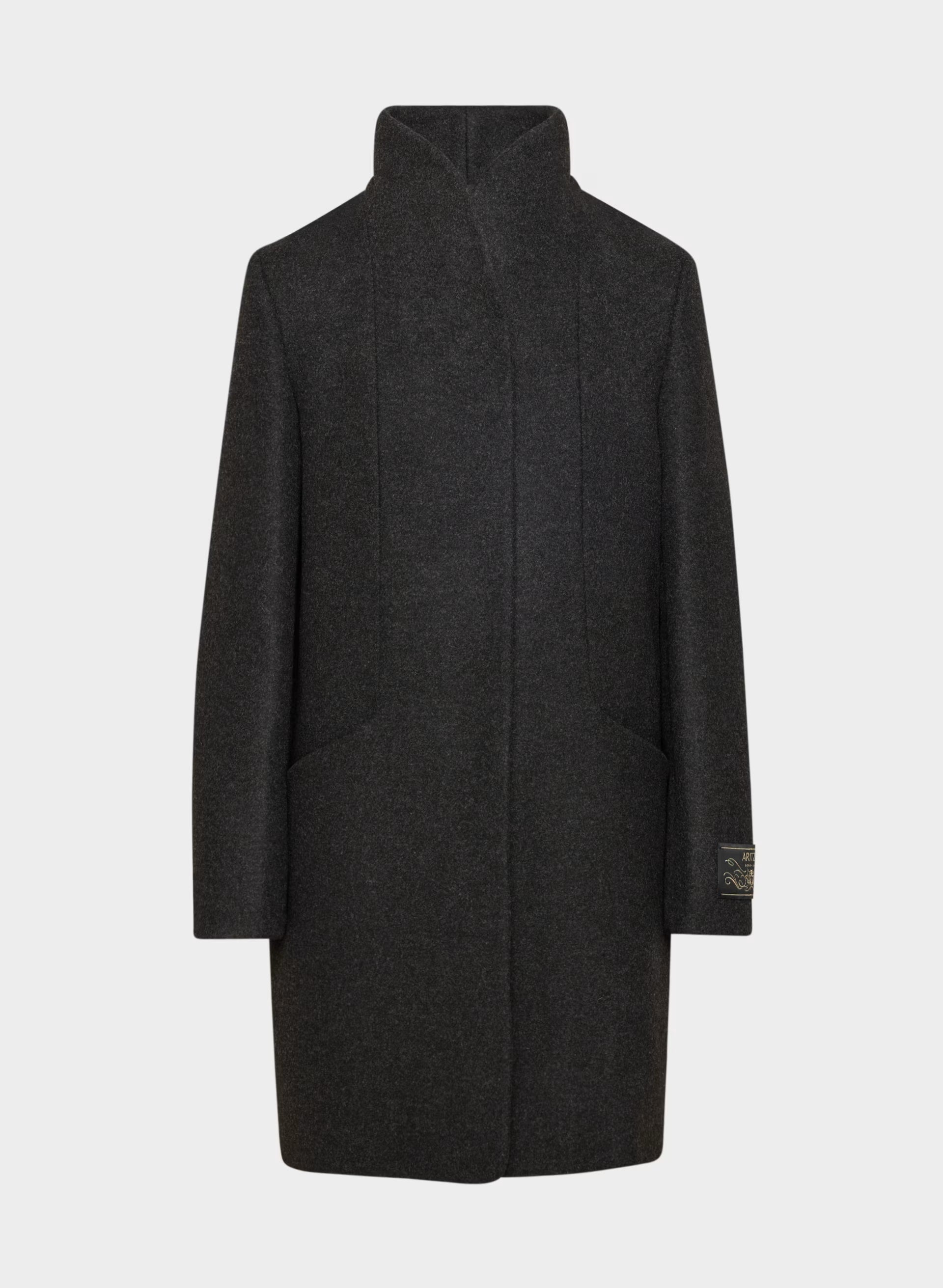 The Cocoon Coat - Luxe Wool Cashmere - HEATHER BLACK