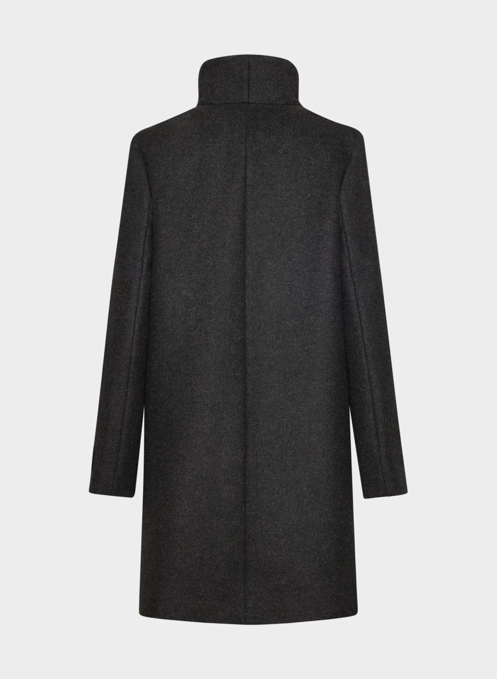 The Cocoon Coat - Luxe Wool Cashmere - HEATHER BLACK