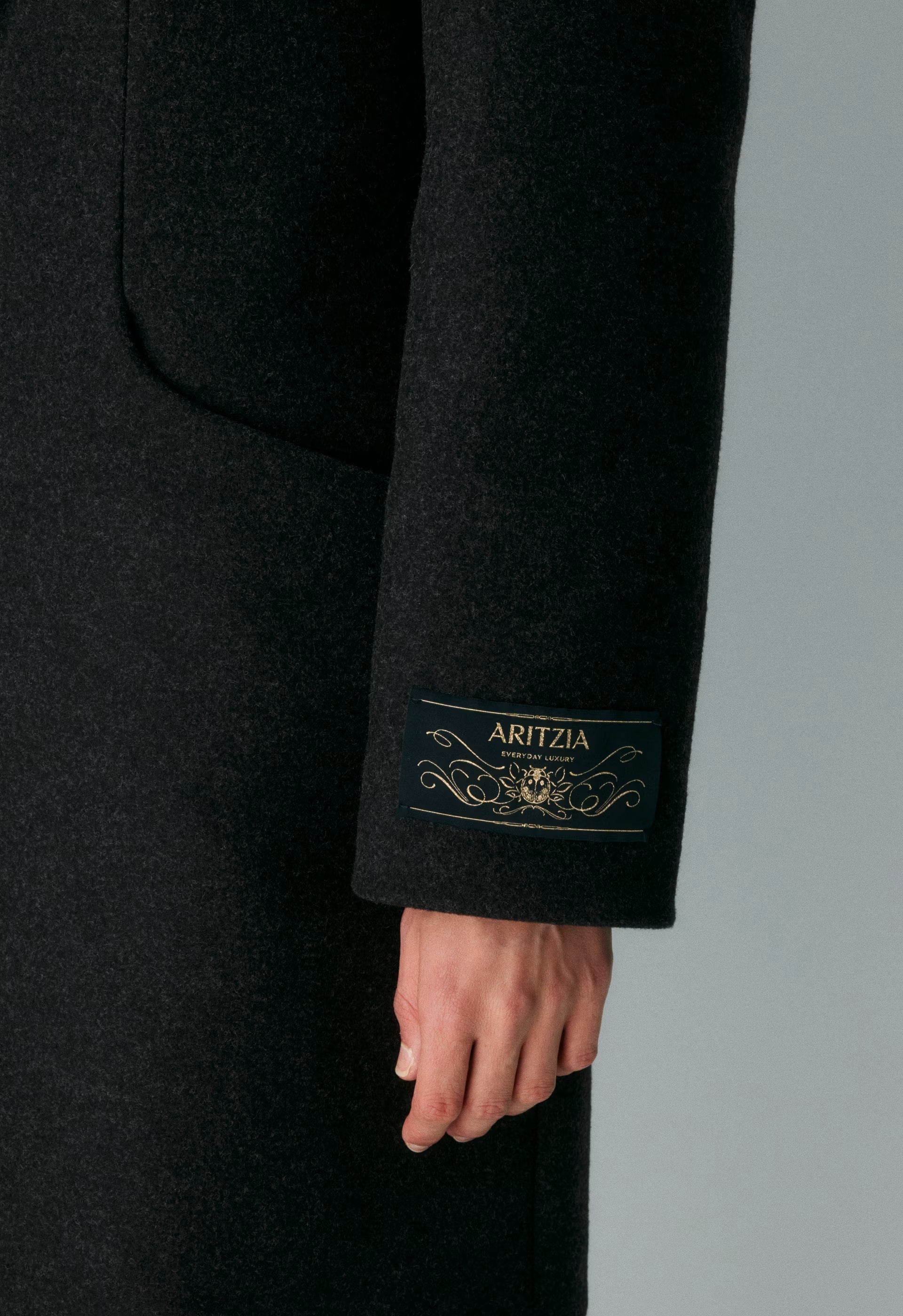 The Cocoon Coat - Luxe Wool Cashmere - HEATHER BLACK