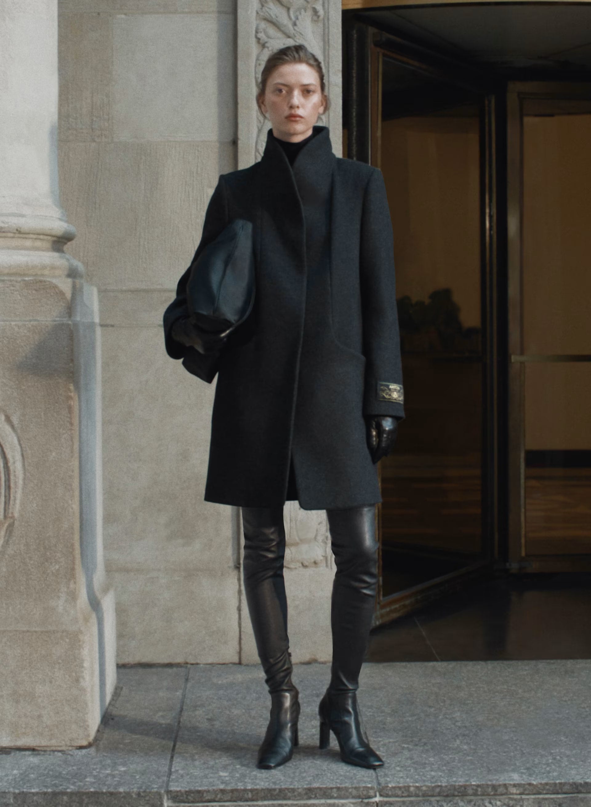 The Cocoon Coat - Luxe Wool Cashmere - HEATHER BLACK