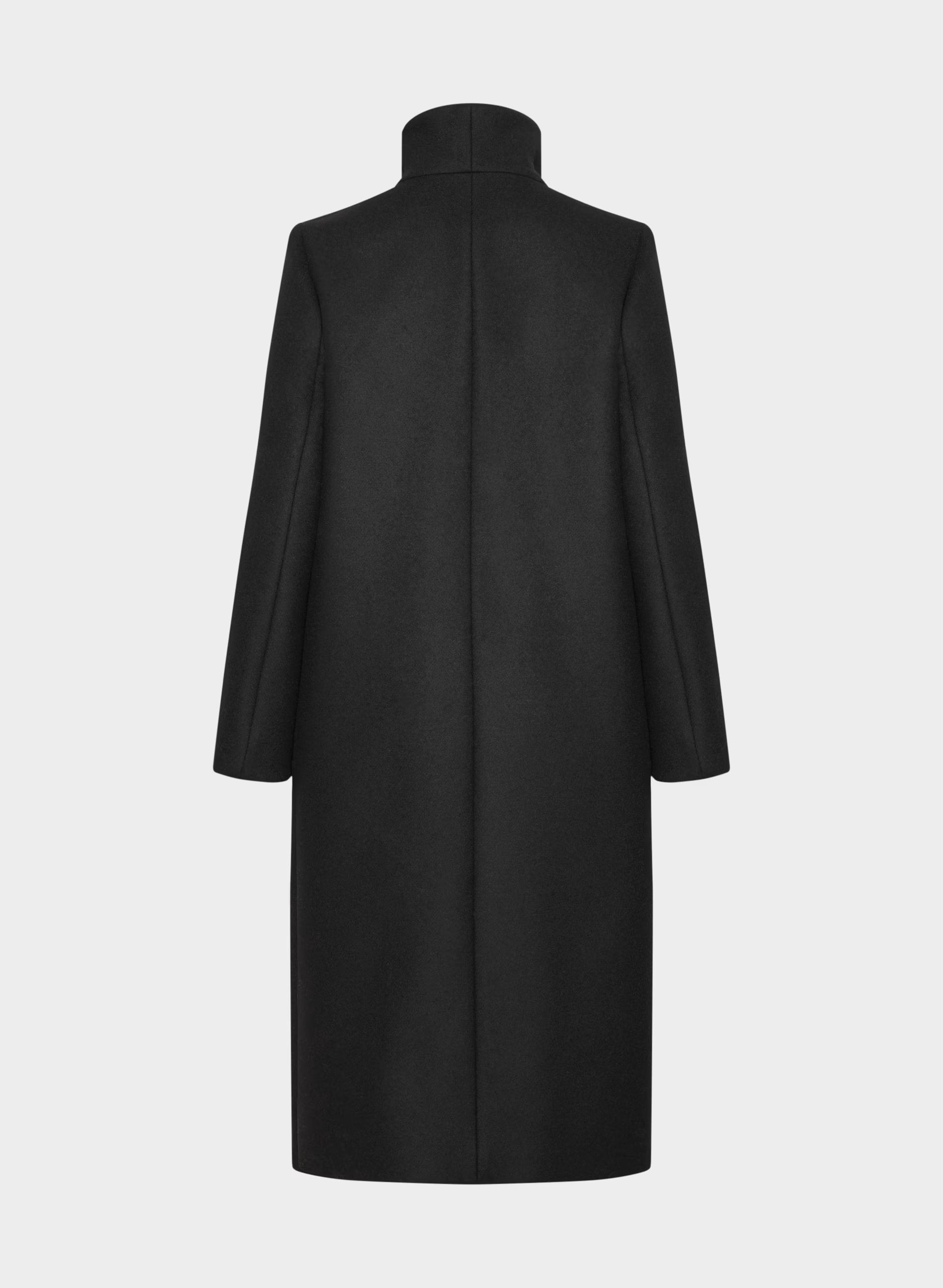 The Cocoon Long Coat - Luxe Wool Cashmere - BLACK