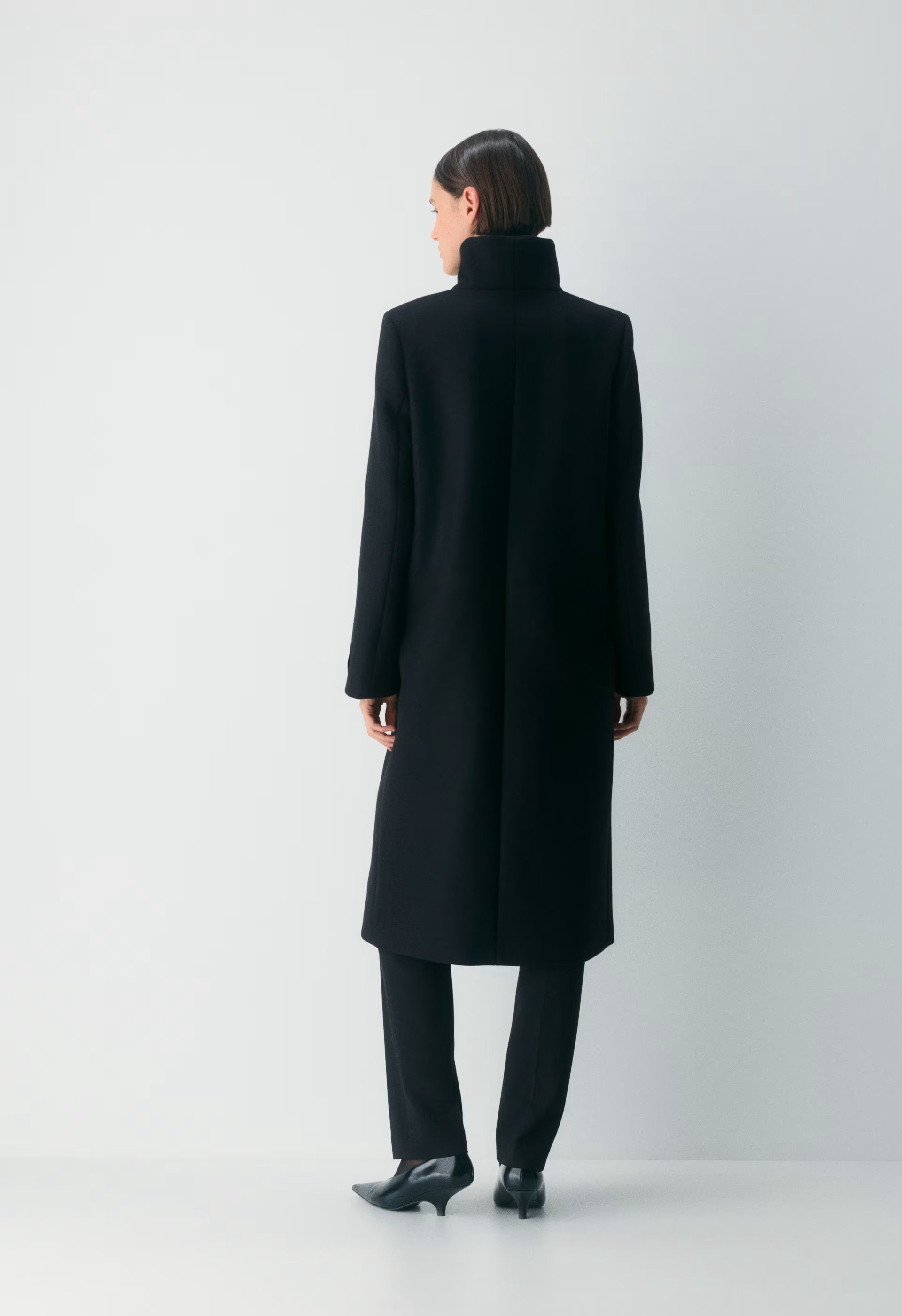 The Cocoon Long Coat - Luxe Wool Cashmere - BLACK