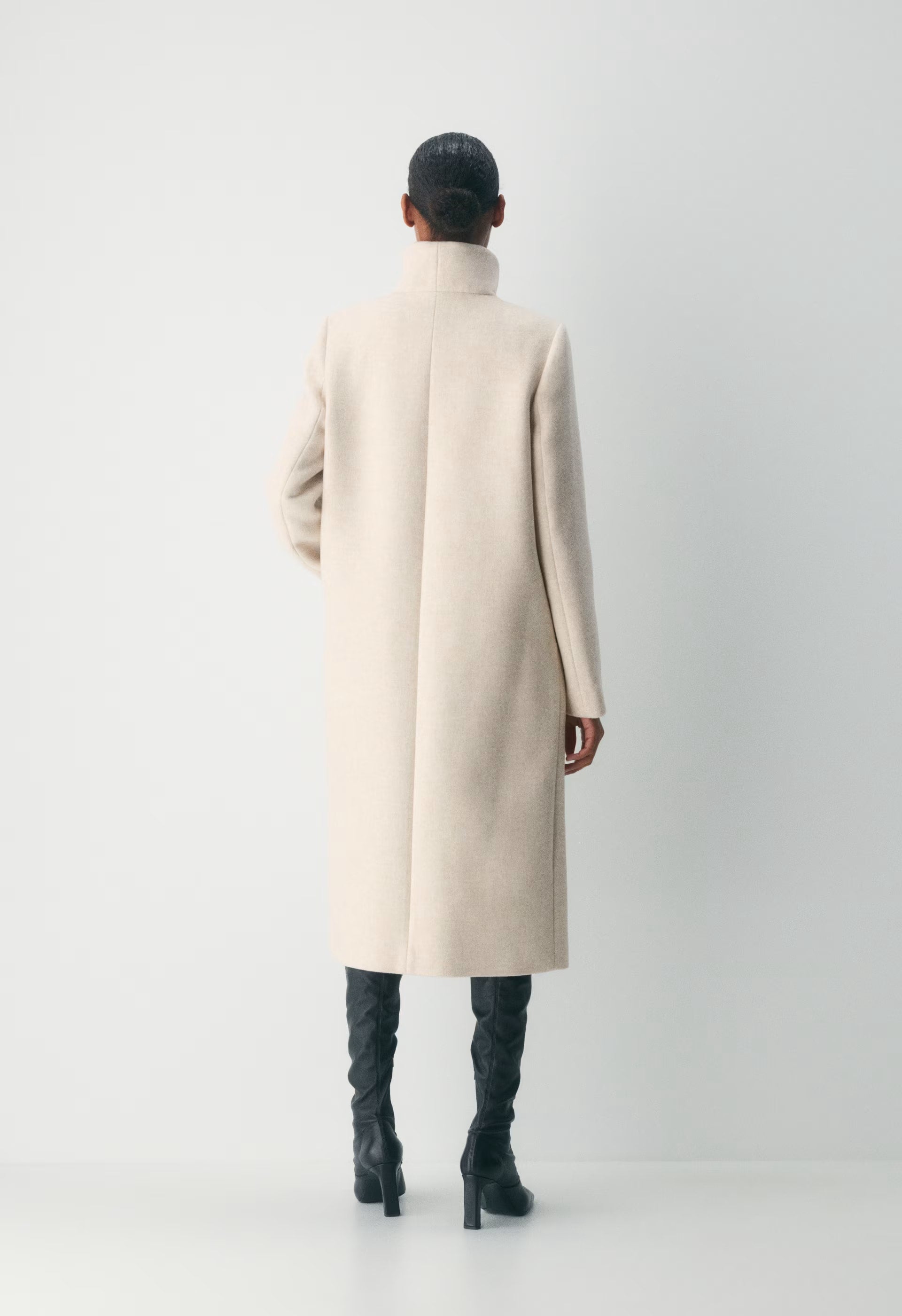 The Cocoon Long Coat - Luxe Wool Cashmere - HEATHER LIGHT OATMEAL