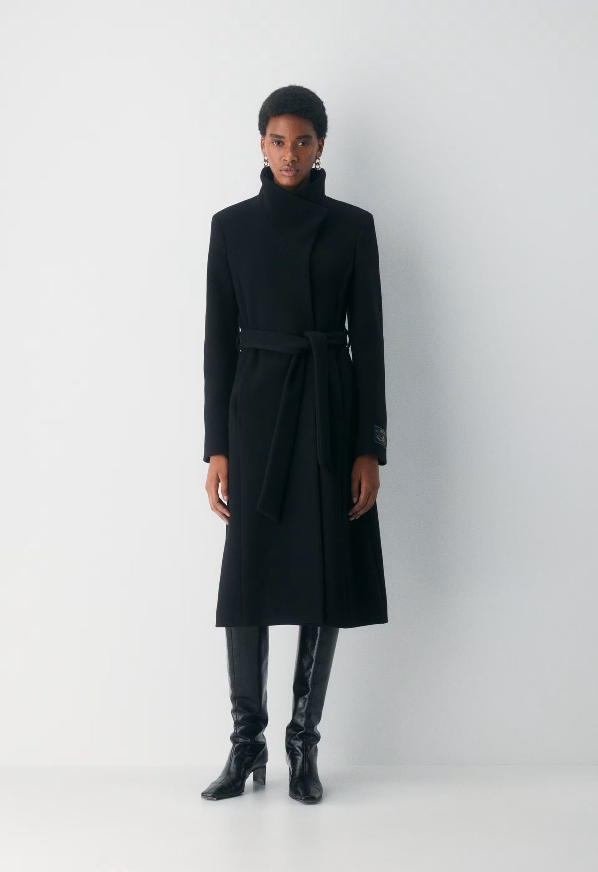 The Connor Long Coat - Soft Wool Cashmere - BLACK