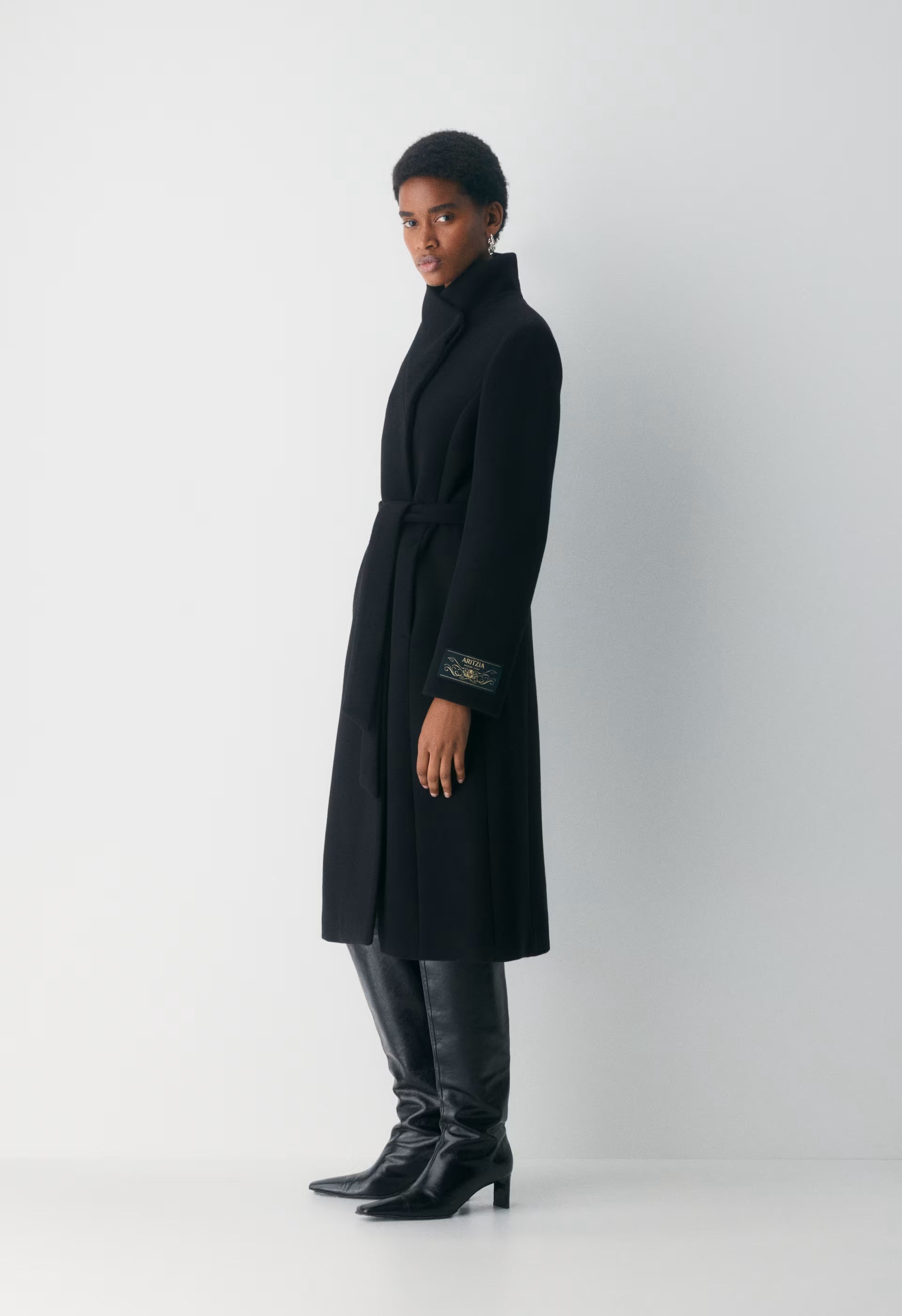 The Connor Long Coat - Soft Wool Cashmere - BLACK