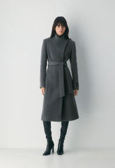 The Connor Long Coat - Soft Wool Cashmere - HEATHER CHARCOAL