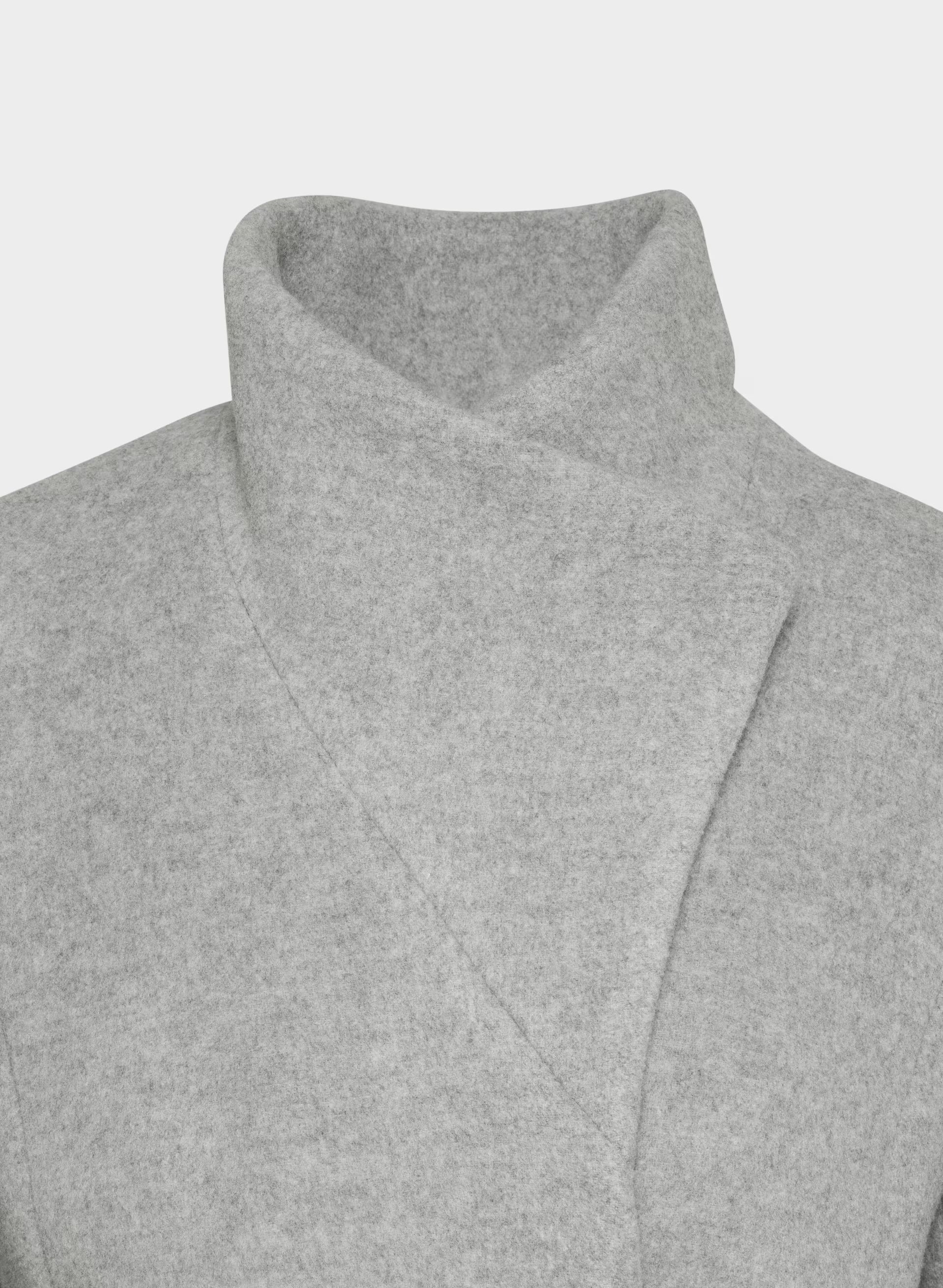 The Connor Long Coat - Soft Wool Cashmere - HEATHER LIGHT GREY