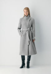 The Connor Long Coat - Soft Wool Cashmere - HEATHER LIGHT GREY