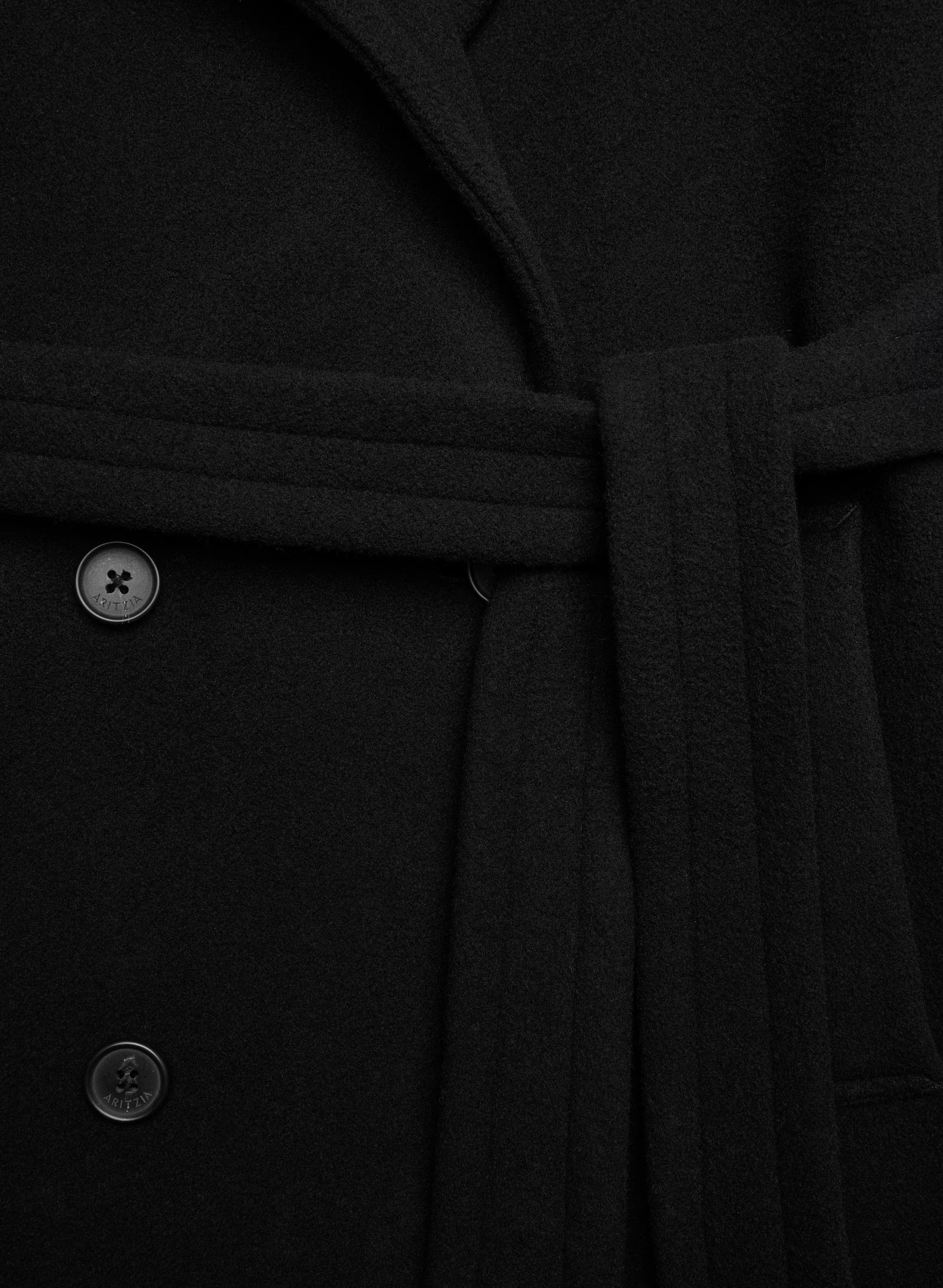 The Maxine Coat - Soft Wool Cashmere - BLACK