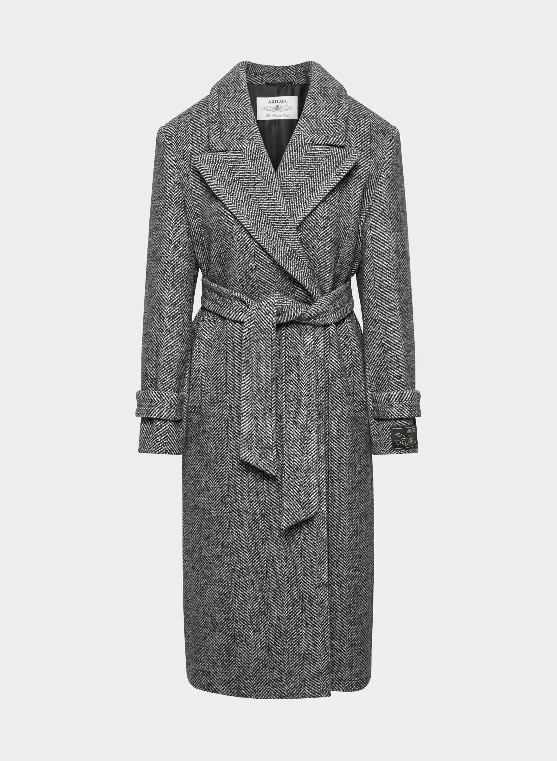 The Maxine Coat - Soft Wool Cashmere - HERRINGBONE BLK/WHT