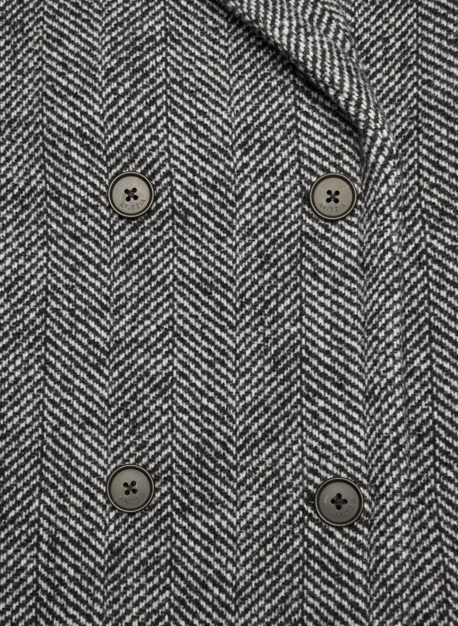 The Maxine Coat - Soft Wool Cashmere - HERRINGBONE BLK/WHT