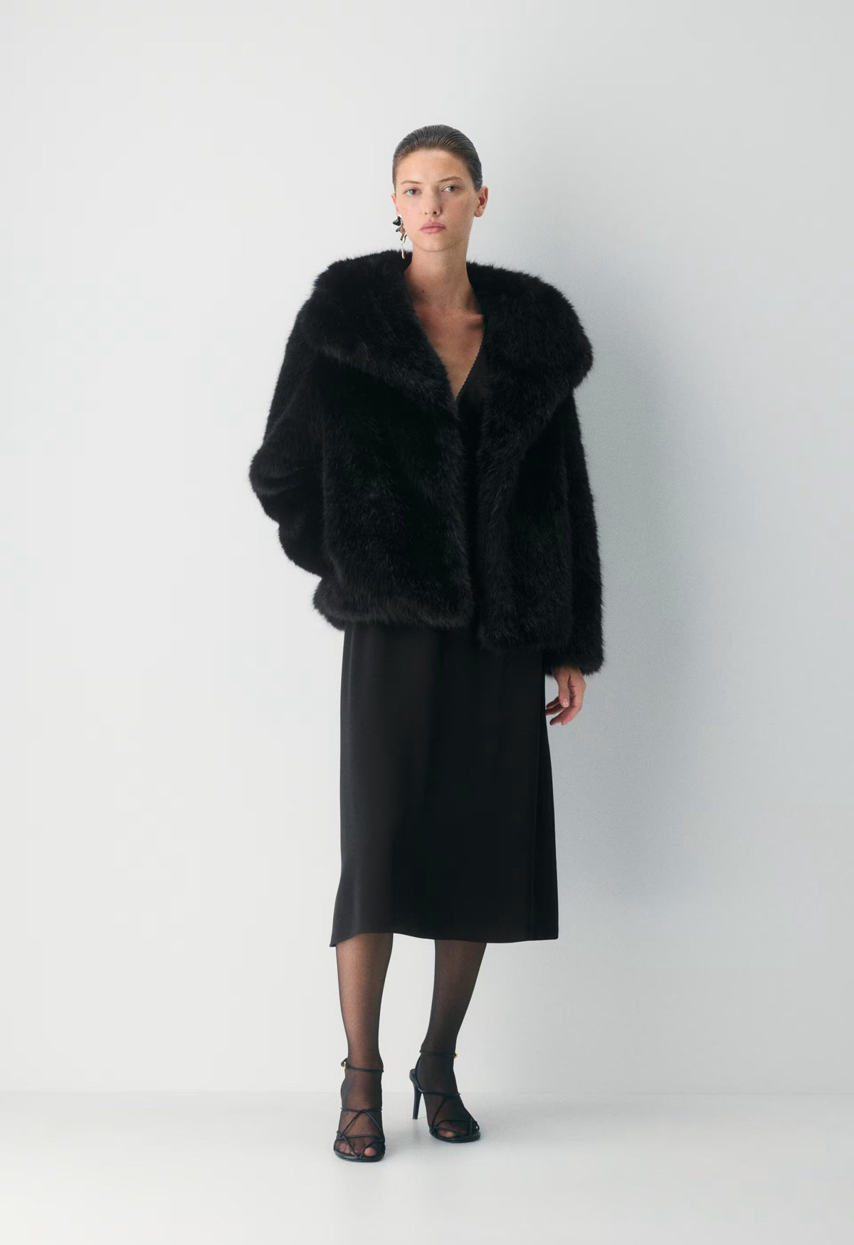 St. Moritz Coat - Arctic Faux Fur - BLACK