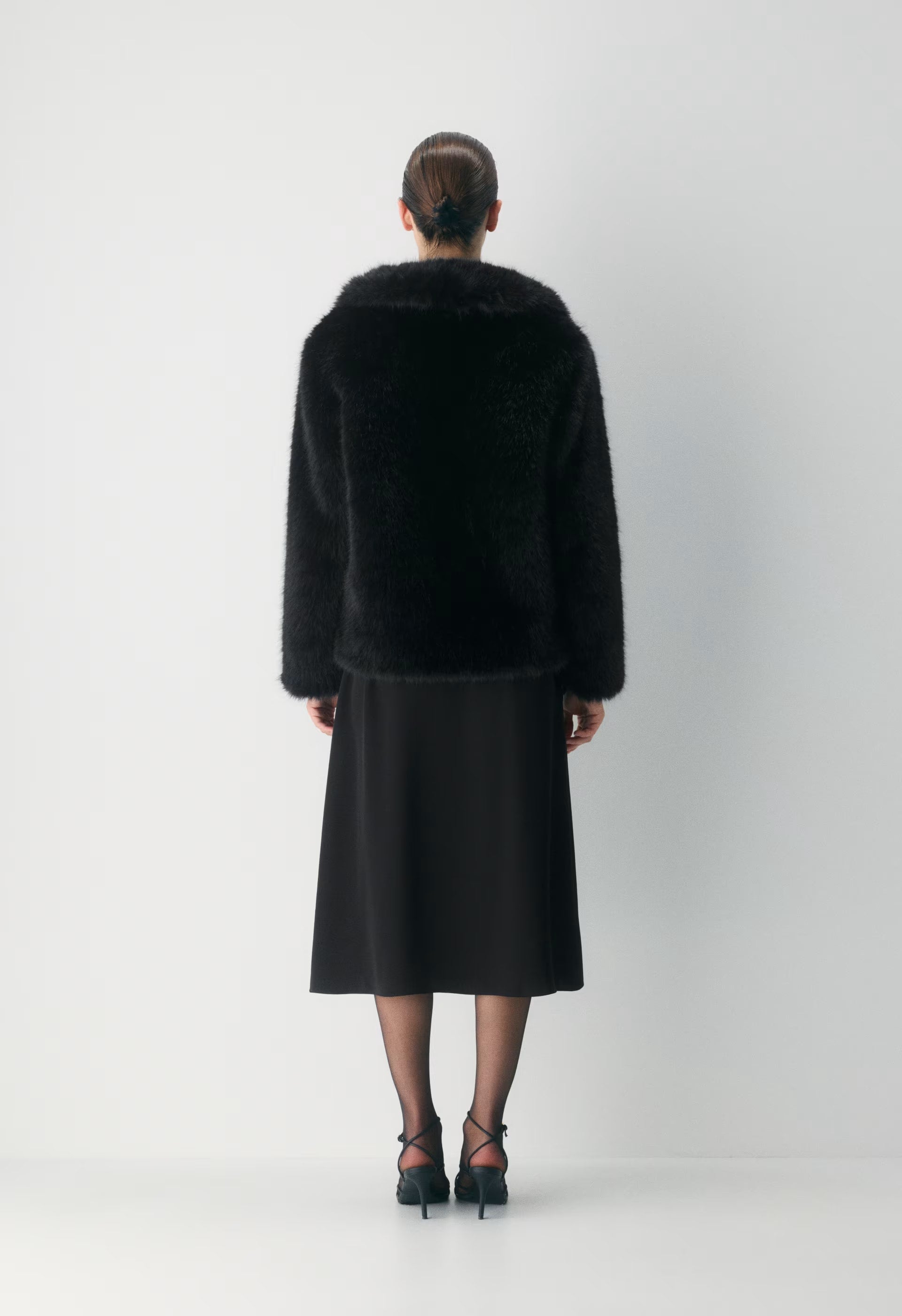 St. Moritz Coat - Arctic Faux Fur - BLACK