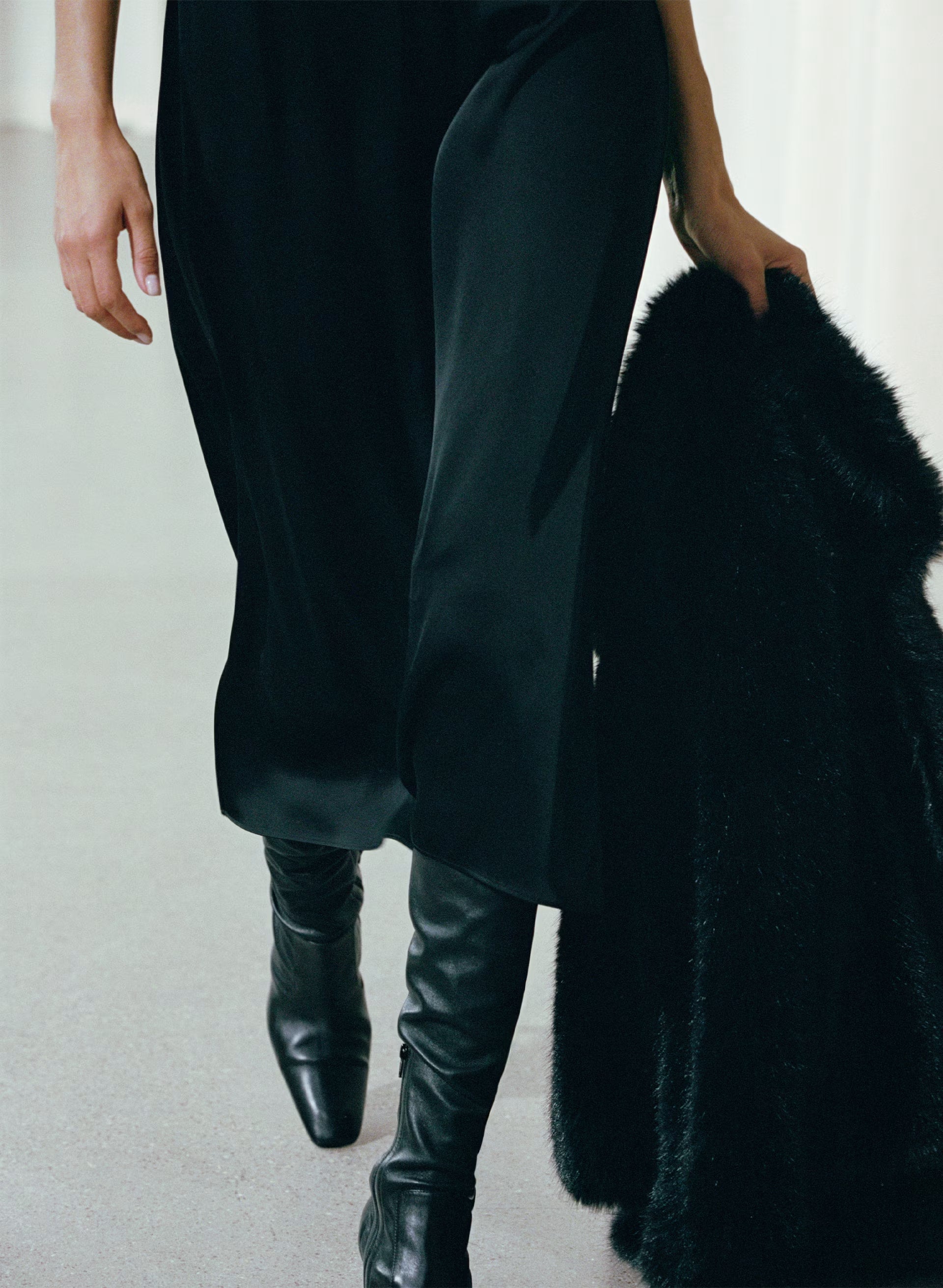 St. Moritz Coat - Arctic Faux Fur - BLACK