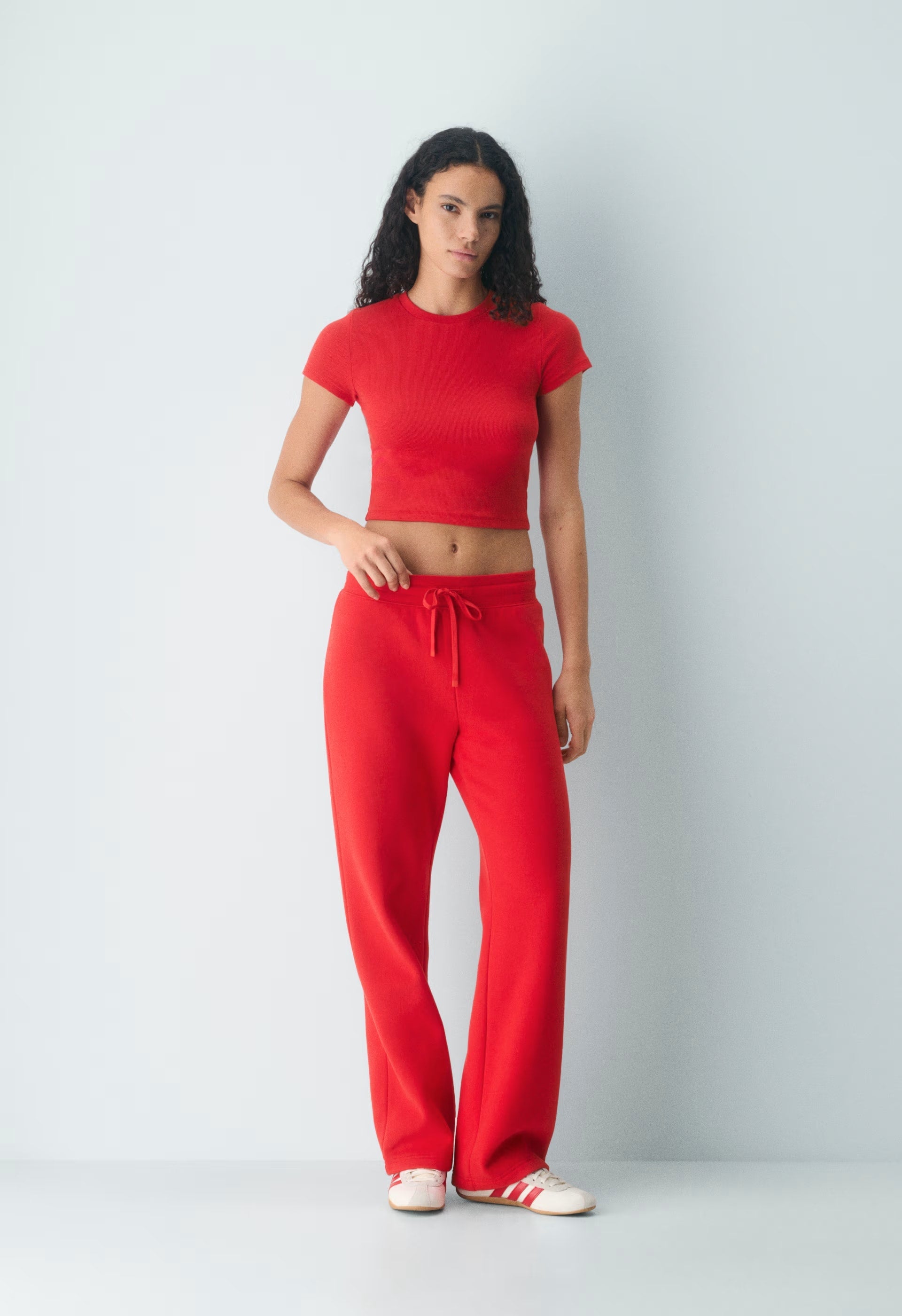 Cozy Sweatfleece Perfect Banded Sweatpant - FLASHING RED