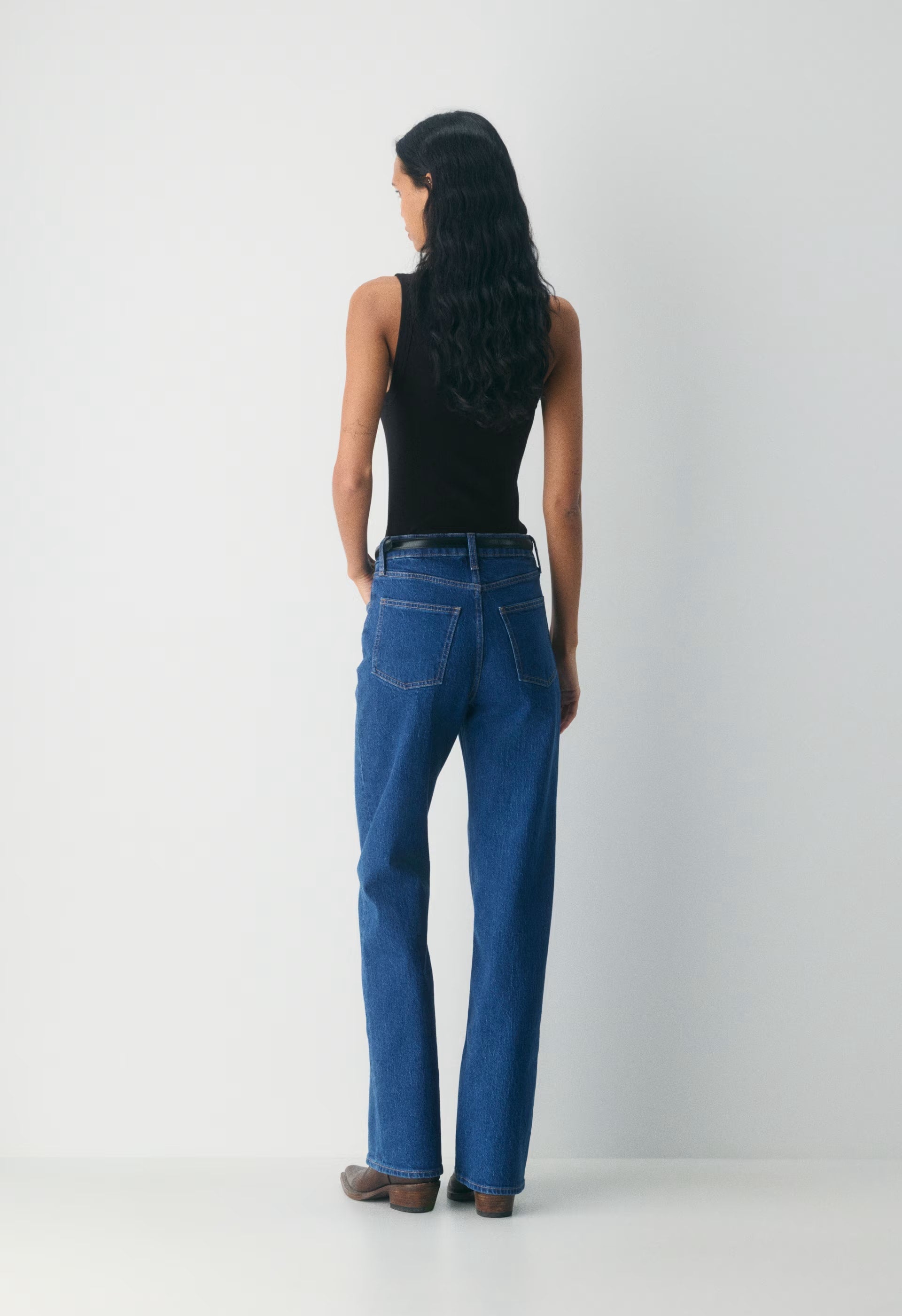 Denim Forum Remy Hi-Rise Wide Jean - TRUE MEDIUM BLUE