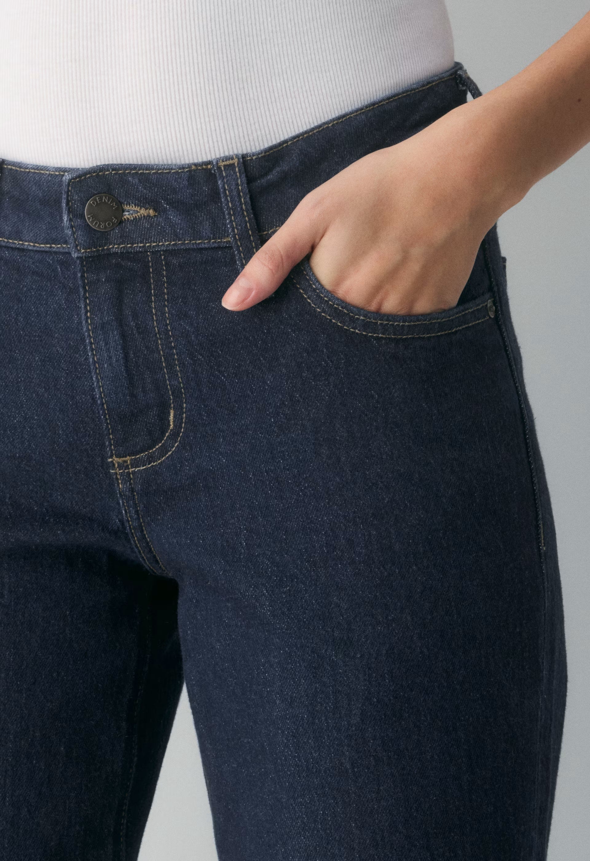 Denim Forum Pam Super Lo-Rise Wide Jean - NO-STRESS DARK BLUE