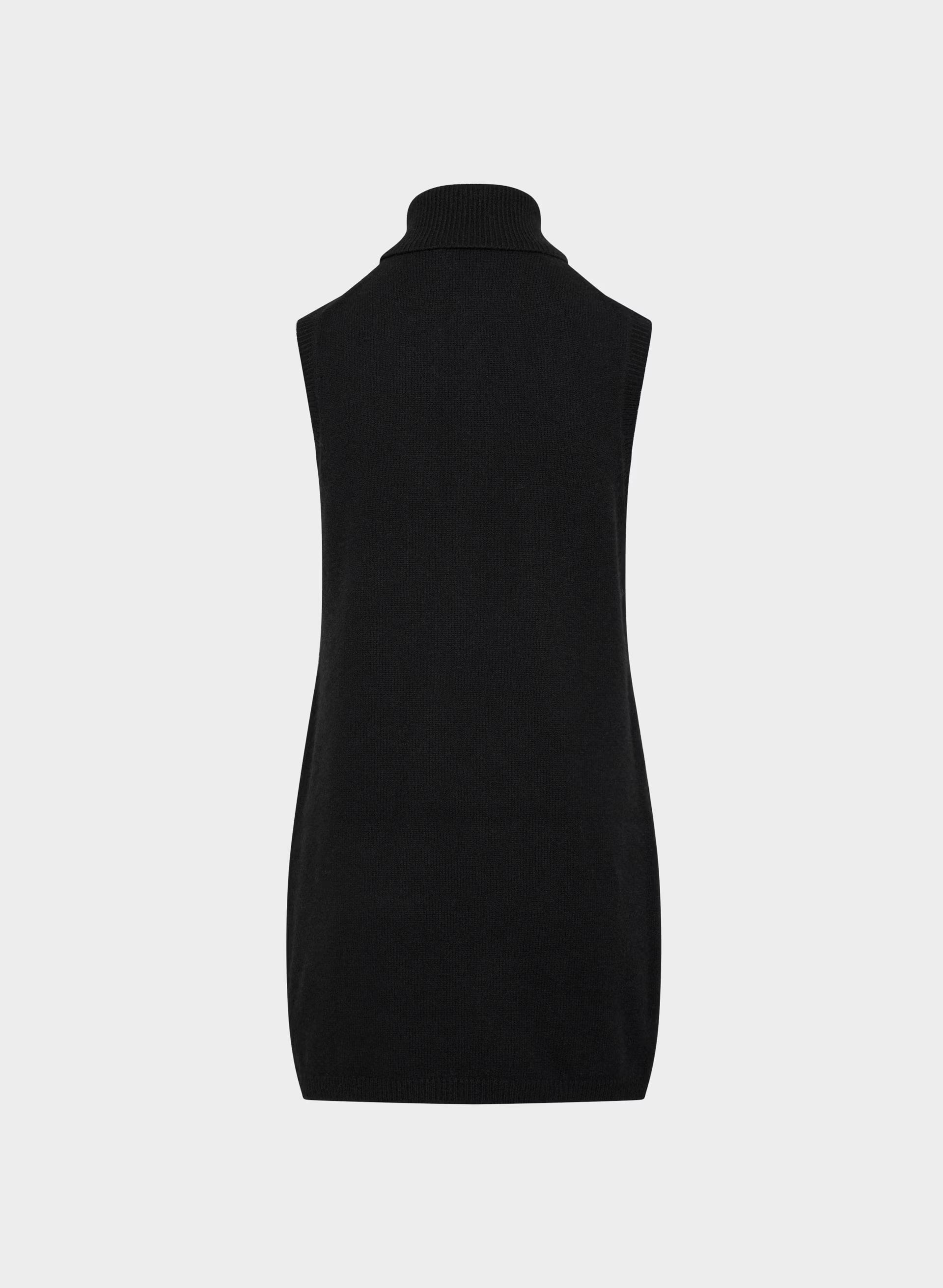 Essential Wool Cashmere Outline Dress - BLACK