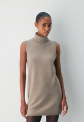 Essential Wool Cashmere Outline Dress - HEATHER NOMAD TAUPE