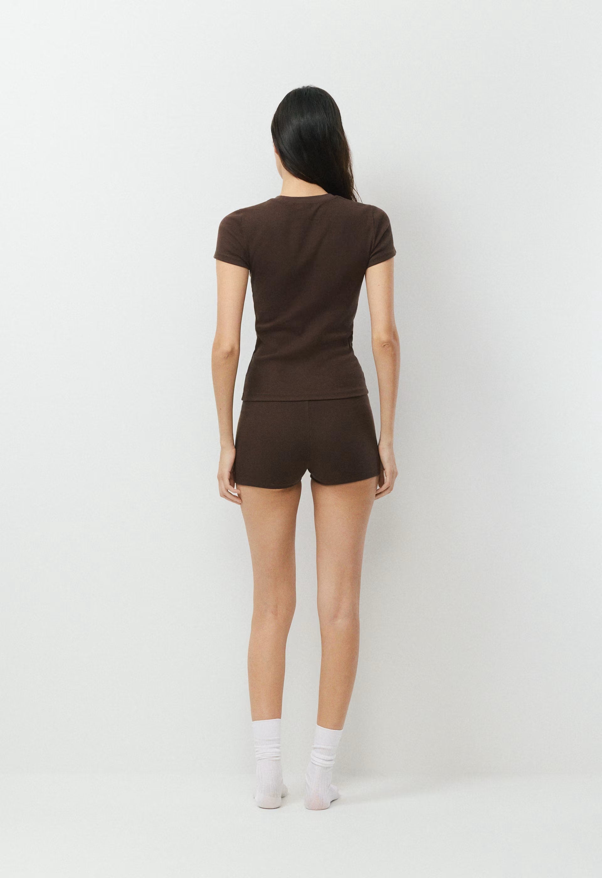 HomeStretch™ Rib Tune T-Shirt - RICH MOCHA BROWN