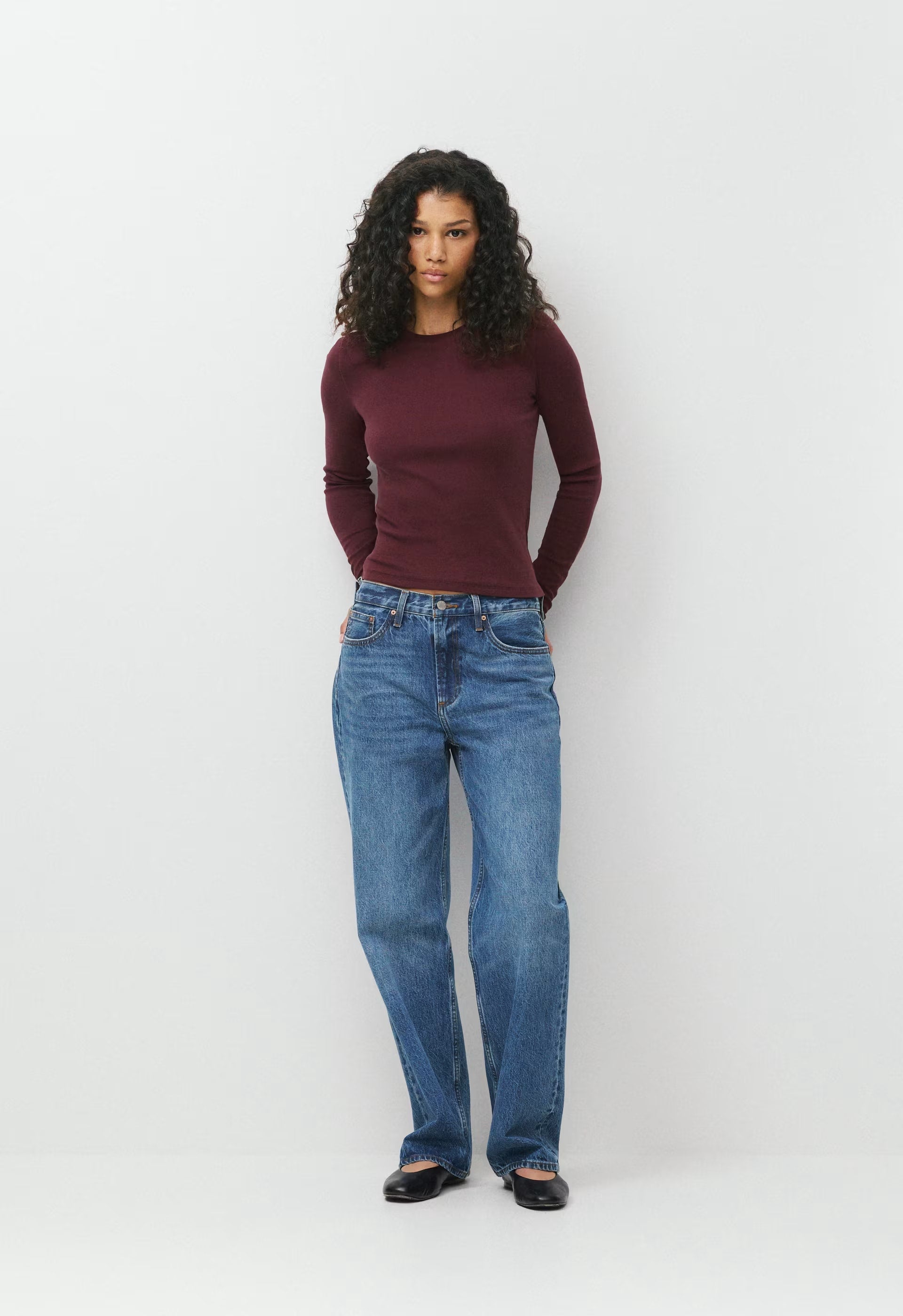 HomeStretch™ Rib Solo Longsleeve - MAGNOLIA/GALA PLUM